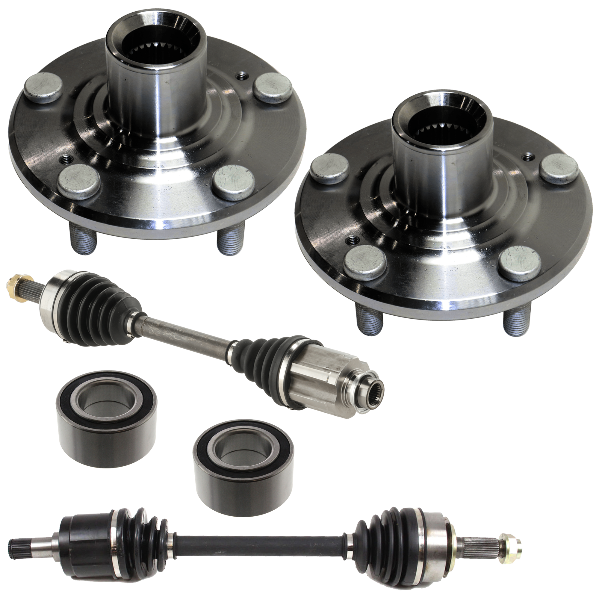 AM CR V 02-04 FRONT SUSPENSION KIT RH AND LH 6 pc Kit with Axle Assembly Wheel Hub and Wheel Bearing SKU KIT 073024-16 OEM 44600S87A00