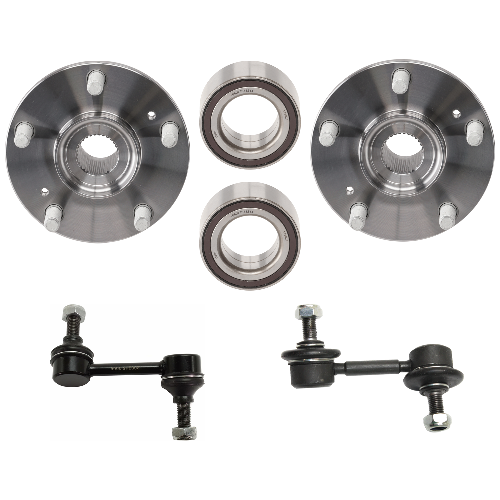 AM TSX 09-14 ACCORD 08-12 FRONT SUSPENSION KIT RH AND LH 6 pc kit with Sway Bar Link Wheel Bearing and Wheel Hub SKU KIT 073024-17 OEM 18405-1015301-2651565-5451356