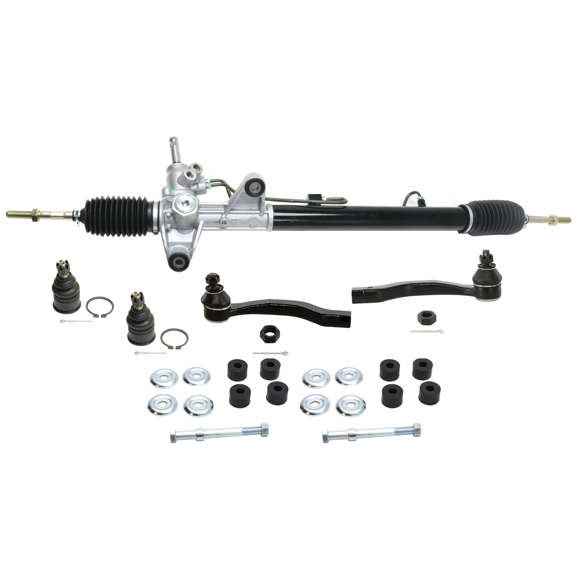 AM CIVIC 96-00 FRONT SUSPENSION KIT 7 pc Kit with Sway Bar Link Ball Joint Tie Rod End and Steering Rack SKU KIT 073024-23 OEM 104216-254007-1014786-2601427