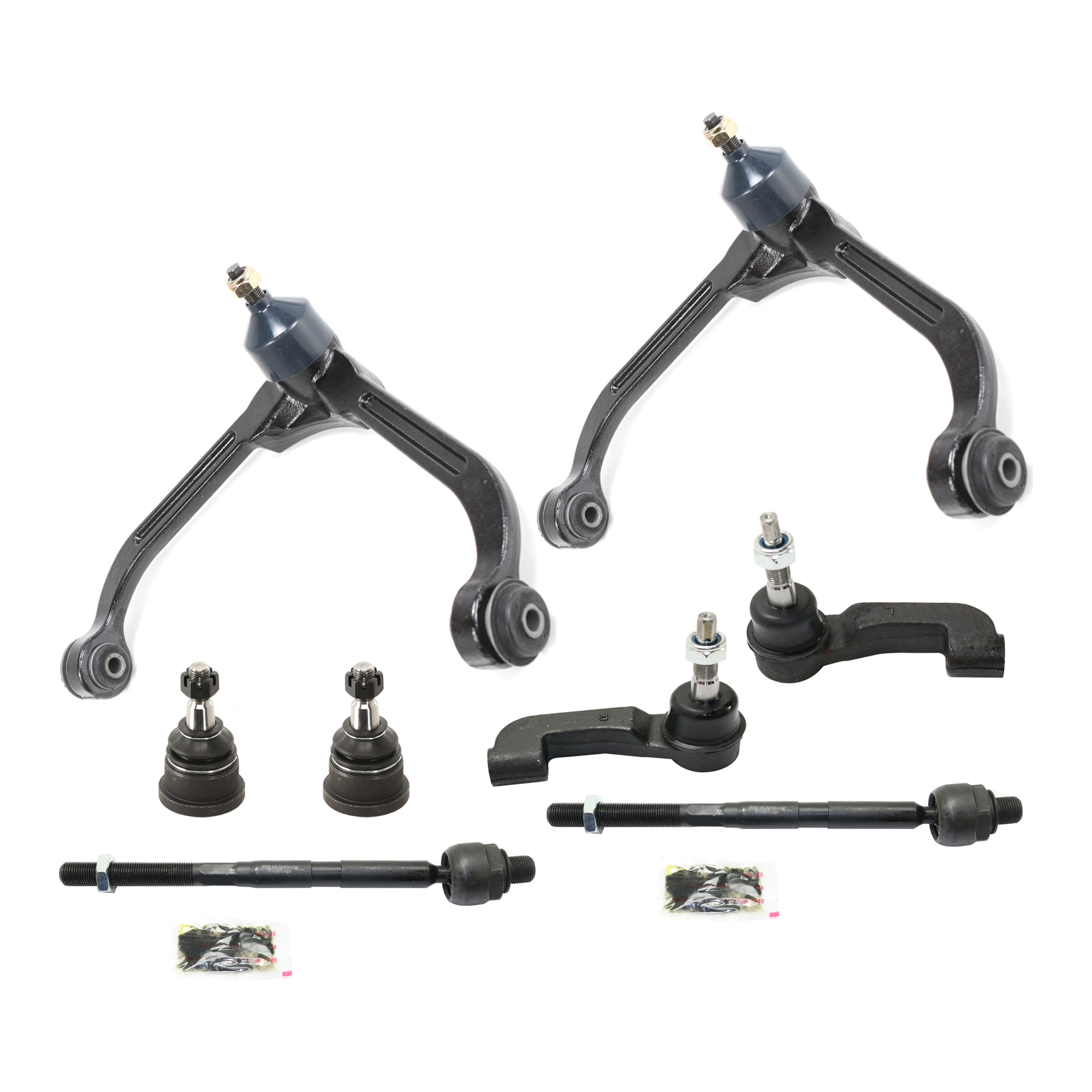 AM LIBERTY 06-07 FRONT SUSPENSION KIT RH AND LH 8 pc Kit with Control Arm Ball Joint and Tie Rod End SKU KIT 073024-29 OEM 104271-5051280-46D2280A 506916