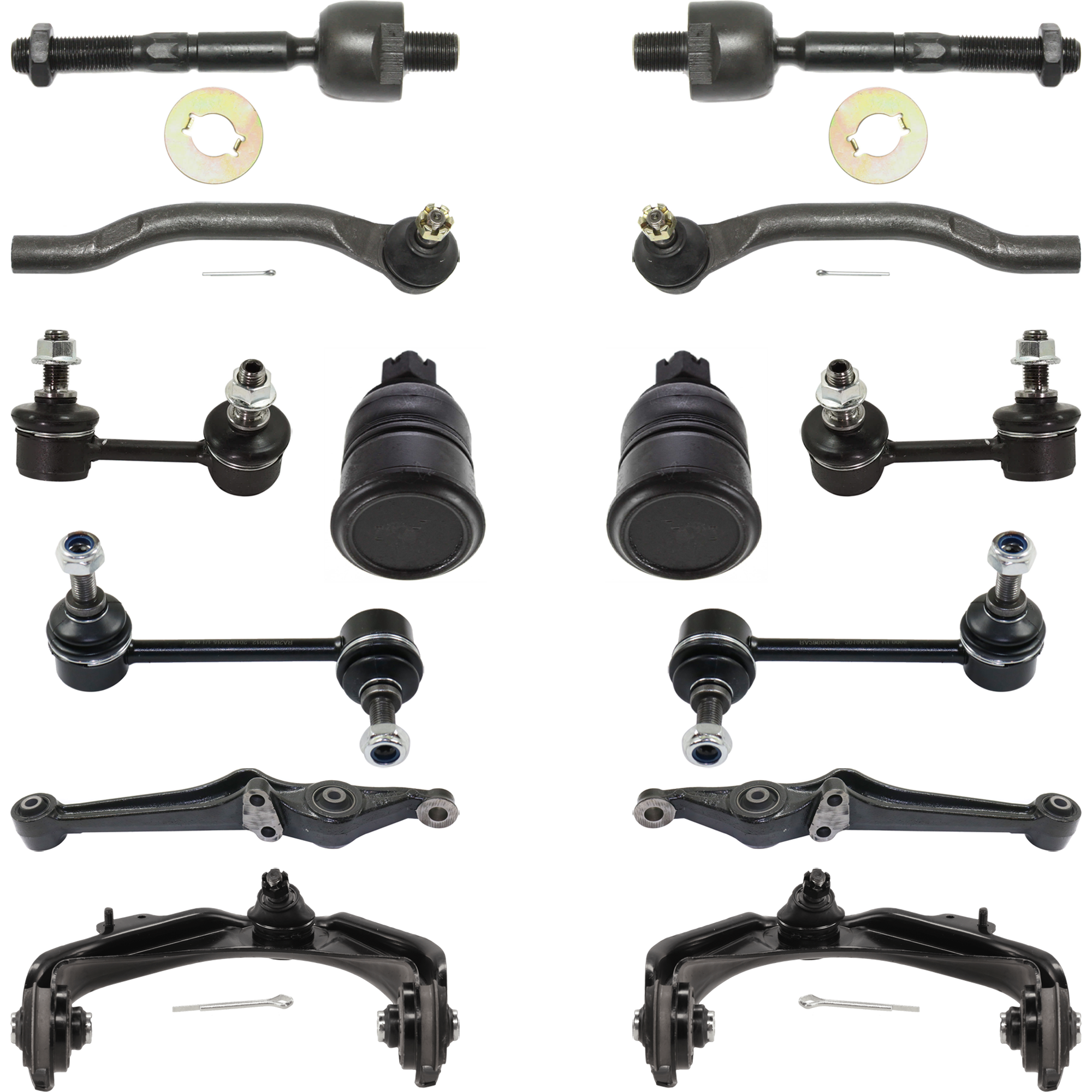 AM ACCORD 90-02 TL 99-03 FRONT AND REAR SUSPENSION KIT 14 pc Kit with Ball Joint Control Arm Sway Bar Link and Tie Rod End SKU KIT 073024-45 Partslink AC4520100 OEM 104170-254006-1014102-2601353