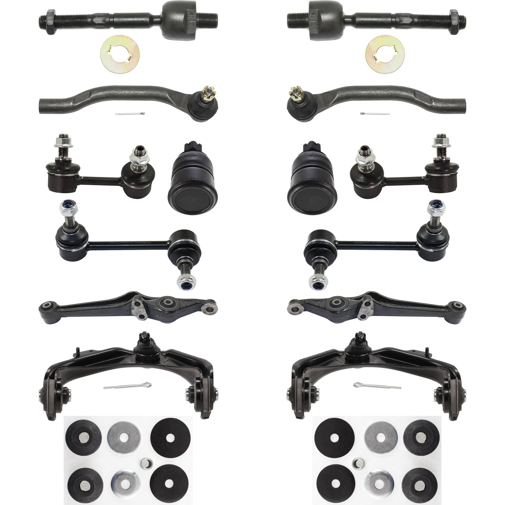 AM ACCORD 90-02 TL 99-03 FRONT AND REAR SUSPENSION KIT 16 pc Kit with Ball Joint Control Arm Strut Mount Bushing Sway Bar Link and Tie Rod End SKU KIT 073024-46 Partslink AC4520100 OEM 104170-254006-1014102-2601353