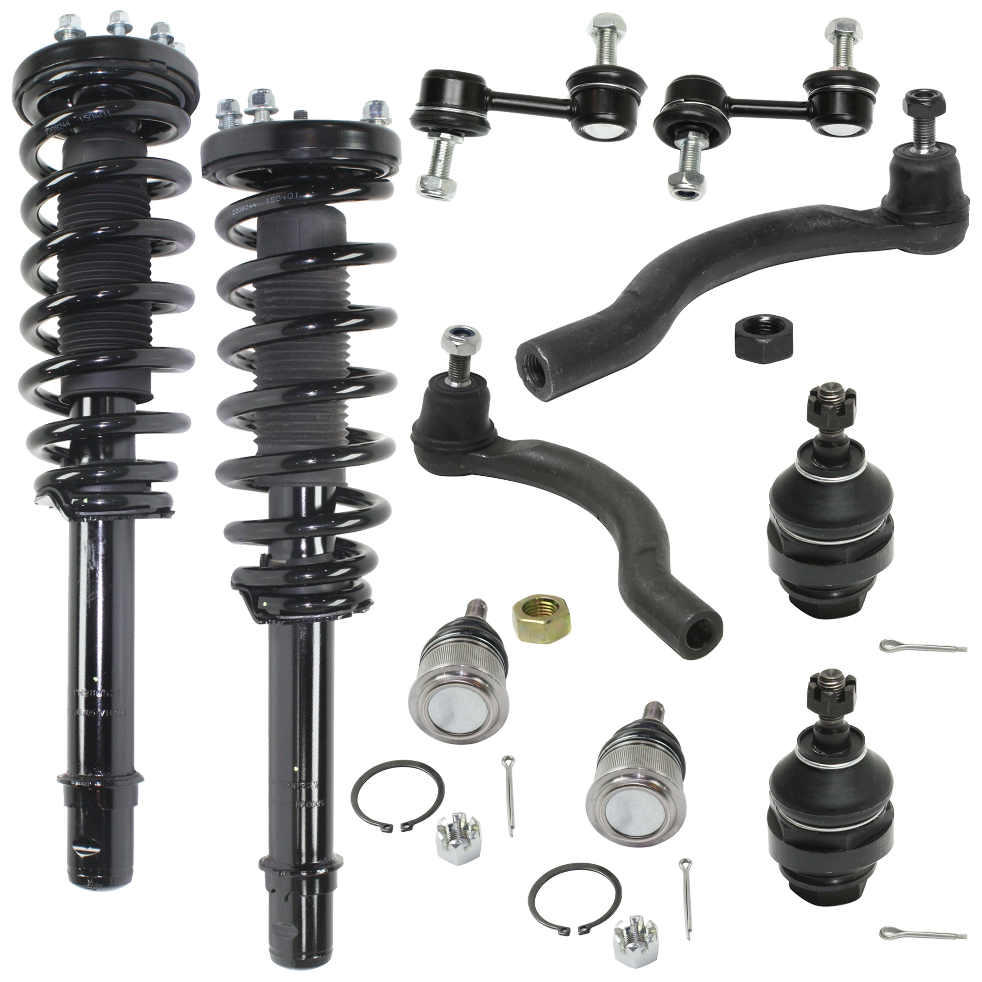 AM ACCORD 03-07 TL 04-08 FRONT SUSPENSION KIT 10 pc kit w Ball Joint Sway Bar Link and Tie Rod End SKU KIT 073024-64 OEM 101-652-626-016-622-000-000-000-000