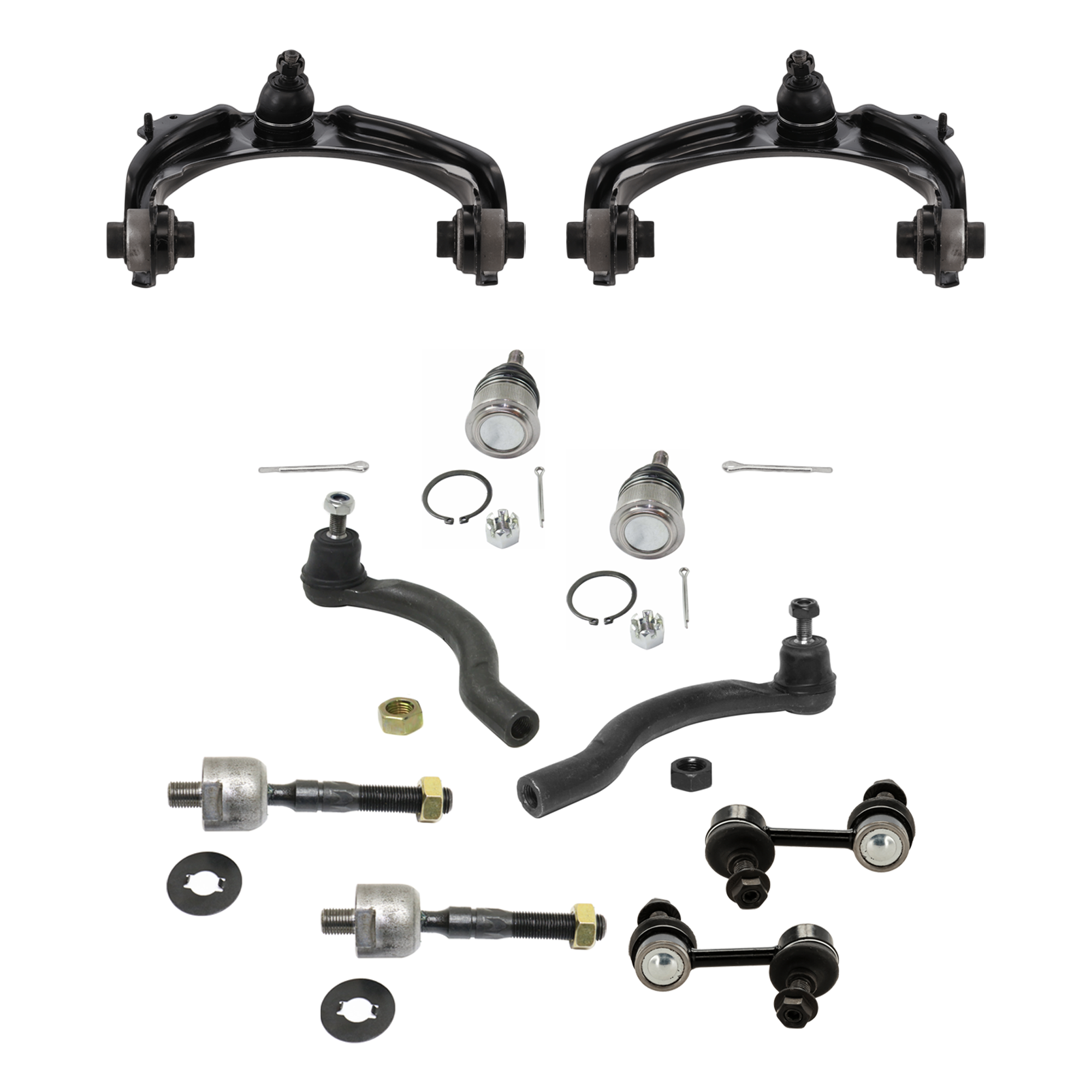 AM ACCORD 03-07 TSX 04-08 FRONT AND REAR SUSPENSION KIT 12 pc Kit with Ball Joint Control Arm Sway Bar Link and Tie Rod End SKU KIT 073024-75 OEM 1016526-2601662-2601797-505137