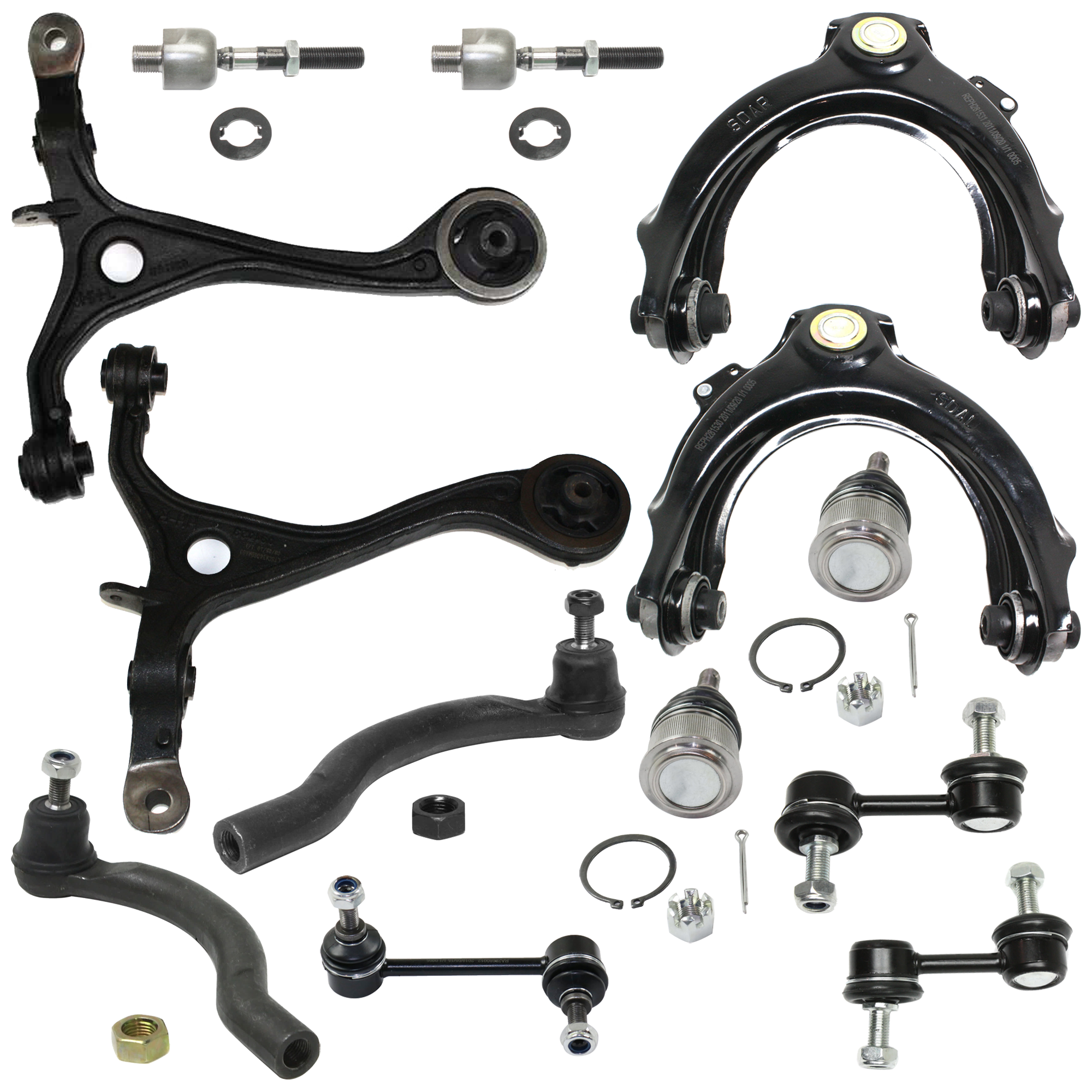 AM ACCORD 03-07 TSX 04-08 FRONT AND REAR SUSPENSION KIT 13 pc Kit with Ball Joint Control Arm Sway Bar Link and Tie Rod End SKU KIT 073024-78 OEM 1016526-2601662-2601797-505137