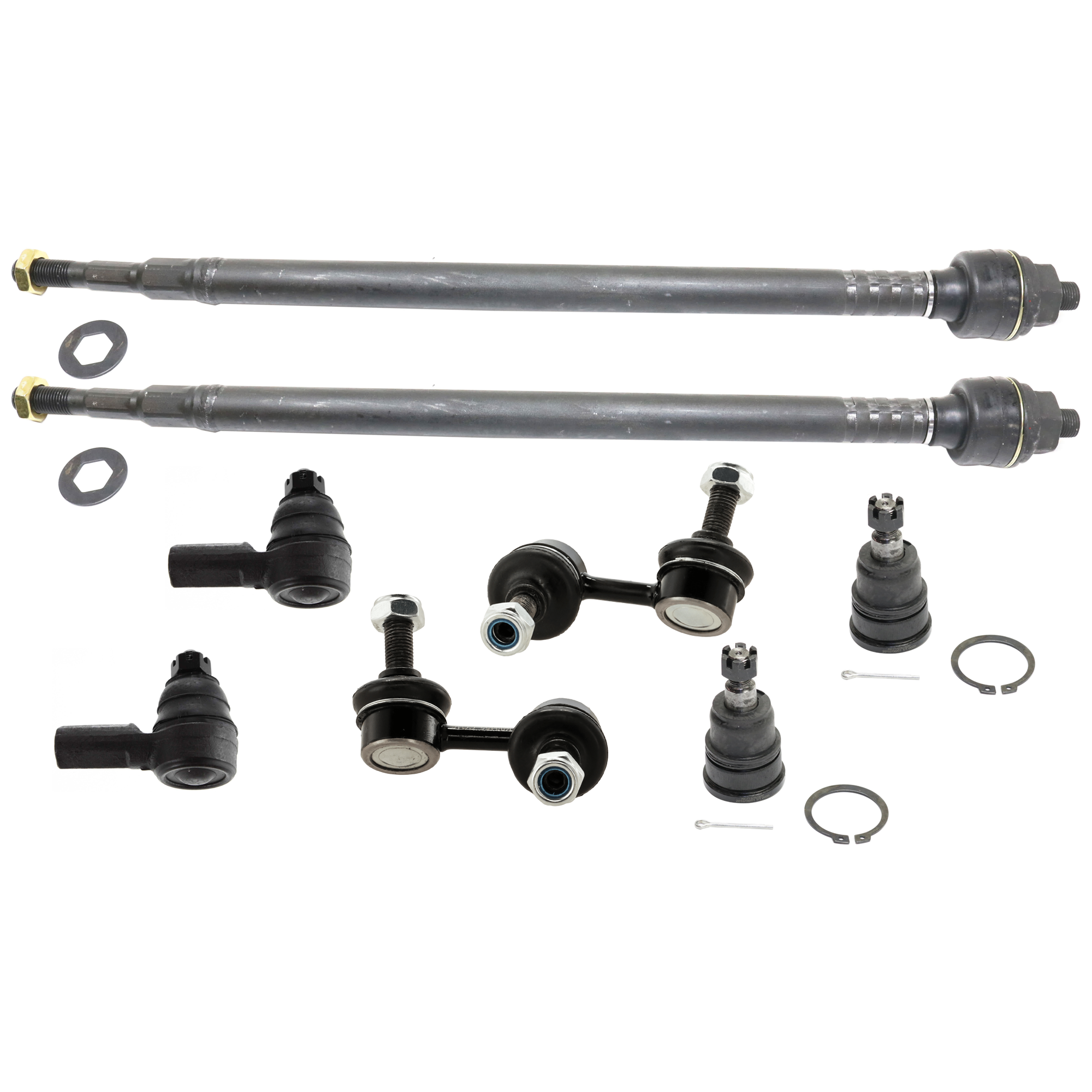 AM EL 01-05 ELEMENT 03-11 FRONT SUSPENSION KIT 8 pc Kit with Ball Joint Sway Bar Link and Tie Rod End SKU KIT 073024-81 OEM 5051410-45D2399 FA2354 MK90493