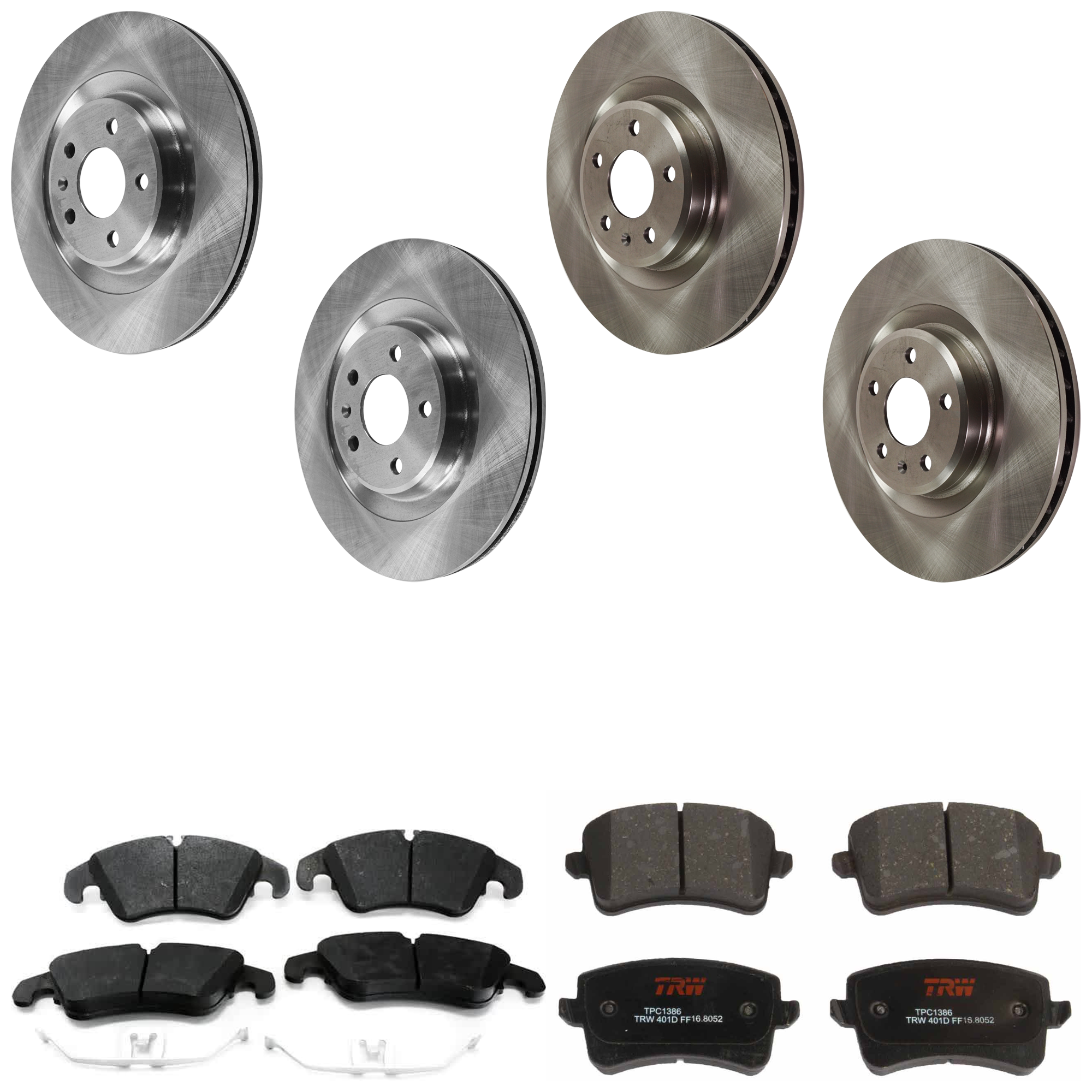AM S4-10-12 S5-11-11 FRONT AND REAR BRAKE DISC AND PAD KIT 4 Wheel Set 5 Lugs Semi Metallic with Brake Disc and Brake Pad Set SKU KIT 073024-969 OEM 4H0615601H 34405-45455-850172