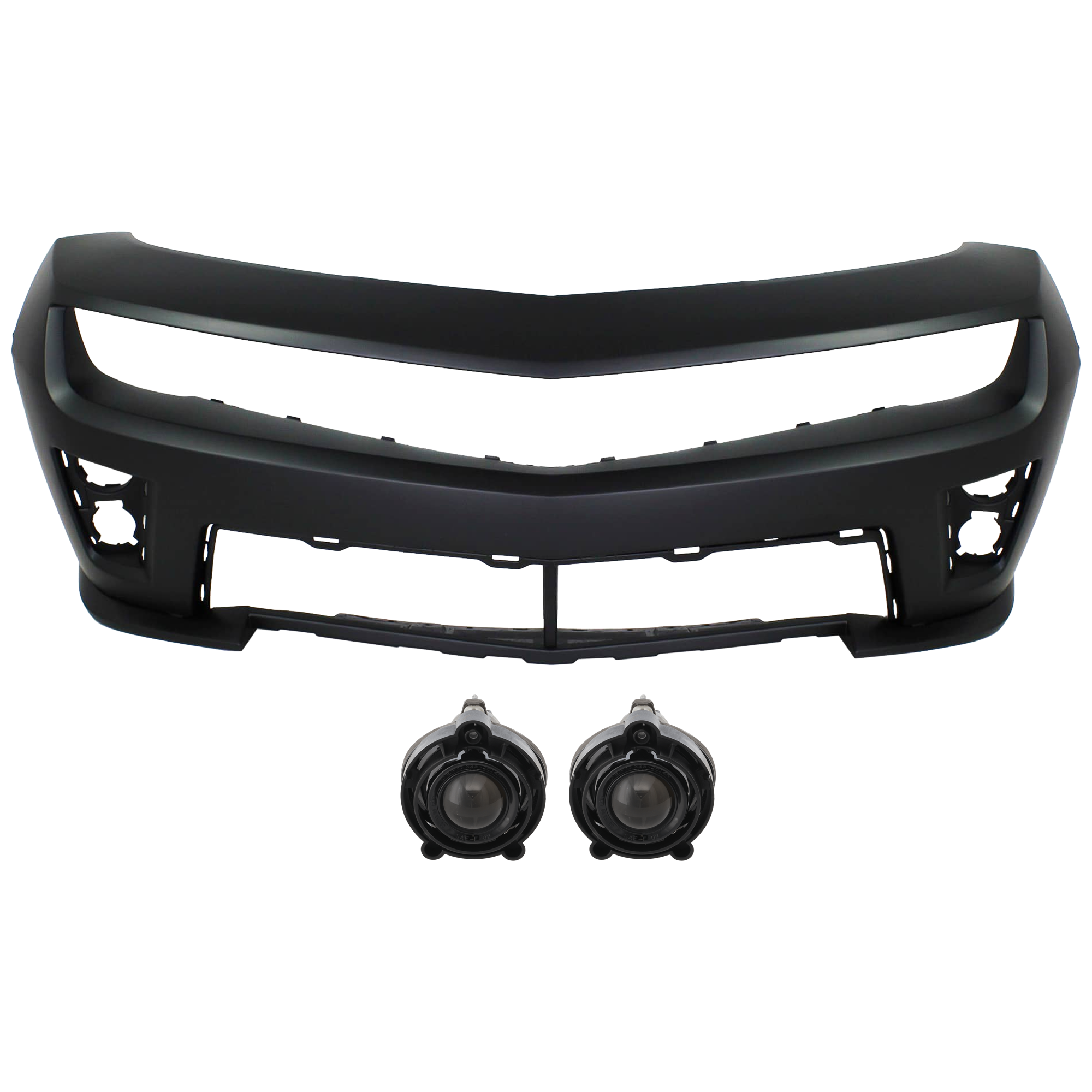 AM CAMARO 12-15 FRONT BUMPER COVER 3 pc Kit Primed ZL1 Model Convertible Coupe with Fog Light SKU KIT 073026 RR103 Partslink GM1000931 GM2593157 OEM 22831868-10335108
