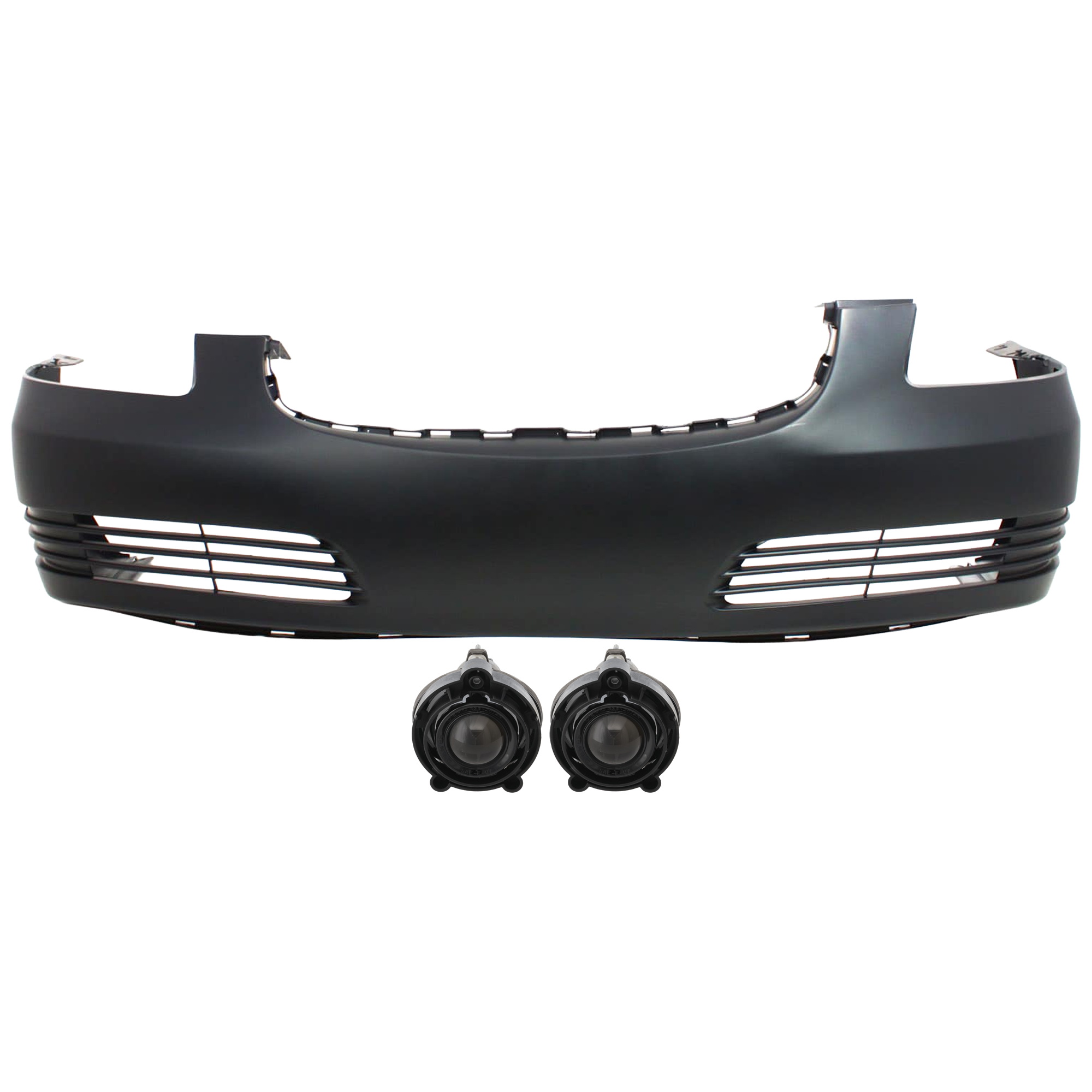 AM LUCERNE 06-11 FRONT BUMPER COVER Assembly 3 pc Kit Primed CXL 06-08 CX 06-11 Model with Fog Light SKU KIT 073026 RR108 Partslink GM1000822 GM2593157 OEM 20827013-10335108