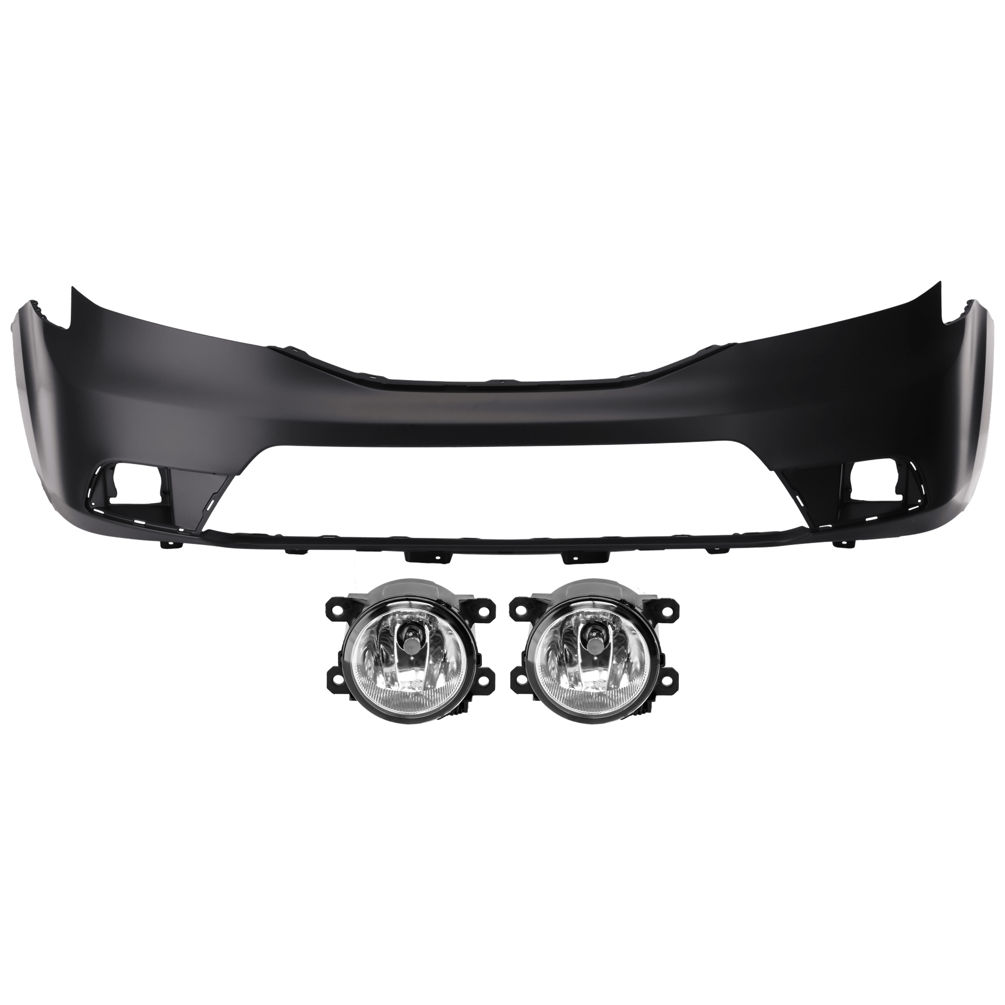 AM PILOT 12-15 FRONT BUMPER COVER 3 pc Kit Primed w o HLW and Park Assist Snsr Holes EX EX L LX Models with Fog Light SKU KIT 073026 RR112 Partslink HO1000285 AC2592111 OEM 04711SZAA70ZZ 33900T0AA01