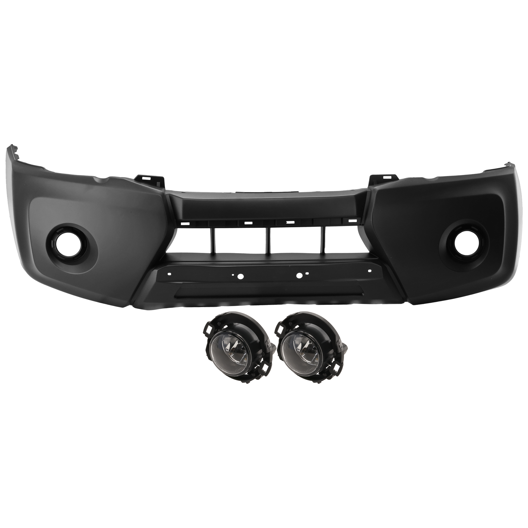 AM XTERRA 09-15 FRONT BUMPER COVER 3 pc Kit Primed with Fog Light SKU KIT 073026 RR118 Partslink NI1000264 NI2590102 OEM FBM22ZL0MA 26150EA025