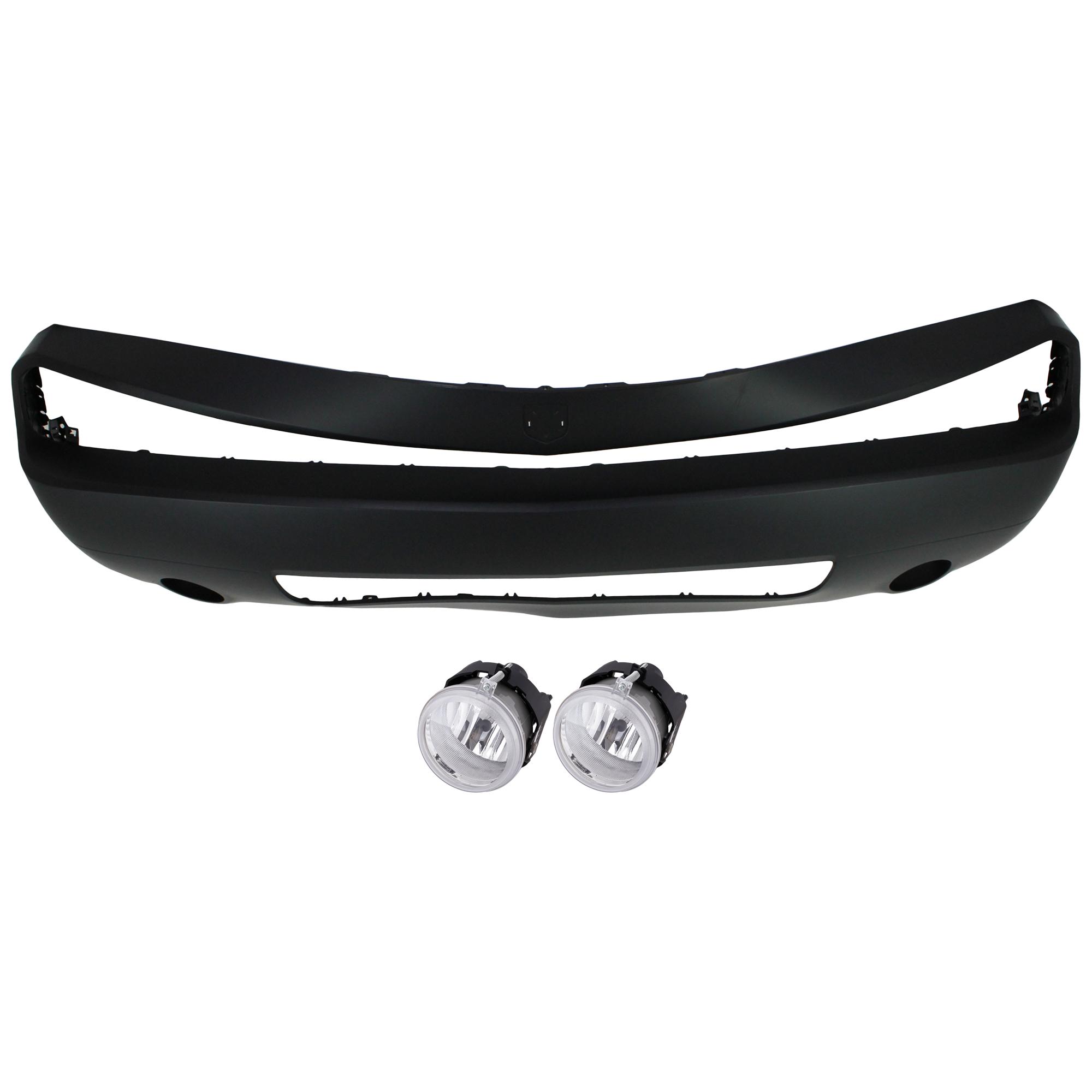 AM CHALLENGER 08-10 FRONT BUMPER COVER 3 pc Kit Primed with Fog Light SKU KIT 073026 RR136 Partslink CH1000969 CH2592137 OEM 68043387AB 4805857AB