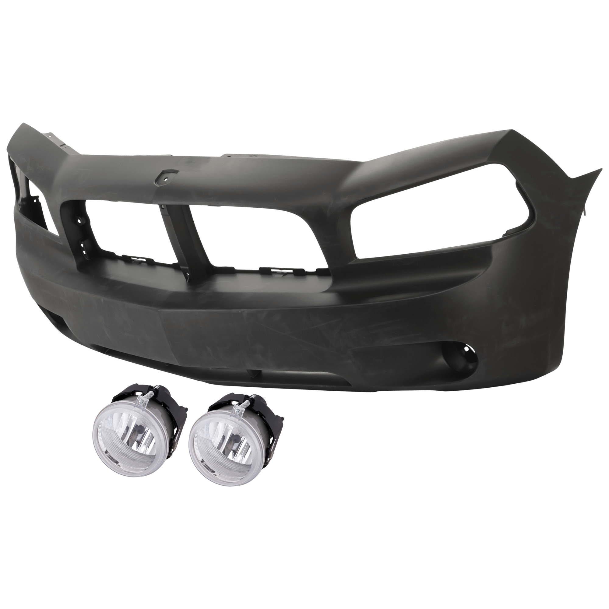 AM CHARGER 06-10 FRONT BUMPER COVER 3 pc Kit Primed 06-08 Exc. SRT Model 09-10 w o Performance Pkg with Fog Light SKU KIT 073026 RR145 Partslink CH1000461 CH2592137 OEM 4806179AE 4805857AB