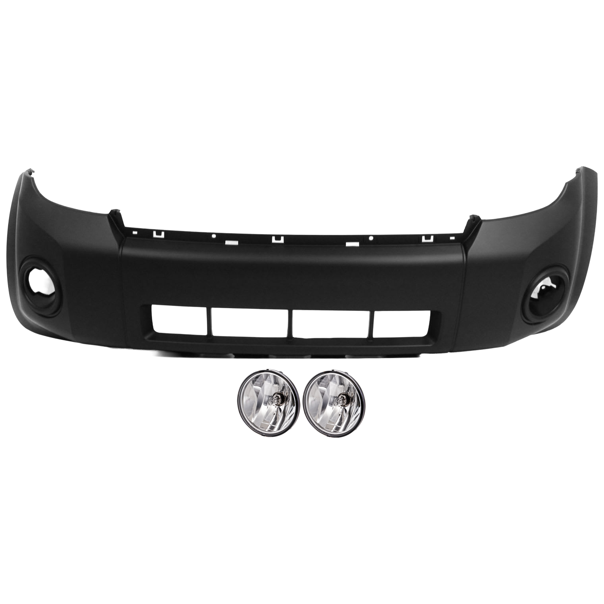 AM ESCAPE 08-12 FRONT BUMPER COVER 3 pc Kit Primed w o Appearance Pkg Thermoplastic with Fog Light SKU KIT 073026 RR146 Partslink FO1000621 FO2590111 OEM 8L8Z17D957CPTM 7R3Z15200A