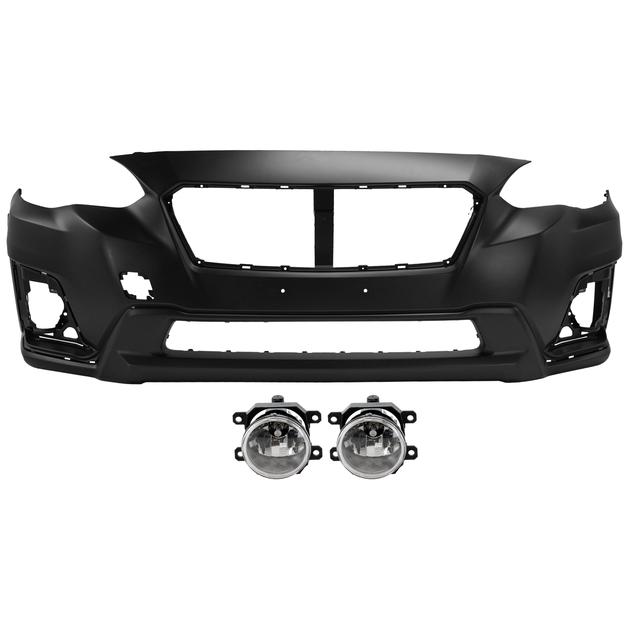 AM CROSSTREK 18-20 FRONT BUMPER COVER 3 pc Kit Primed with Fog Light SKU KIT 073026 RR152 Partslink SU1000187 SU2592122C OEM 57704FL010-84501AJ060