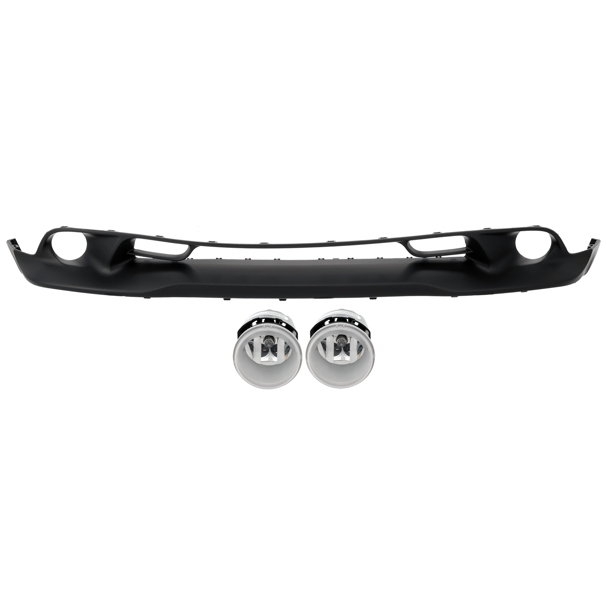 AM DURANGO 11-13 FRONT BUMPER COVER Lower 3 pc Kit Primed with Fog Light SKU KIT 073026 RR161 Partslink CH1015108 CH2592143 OEM 68089169AB 5182024AA
