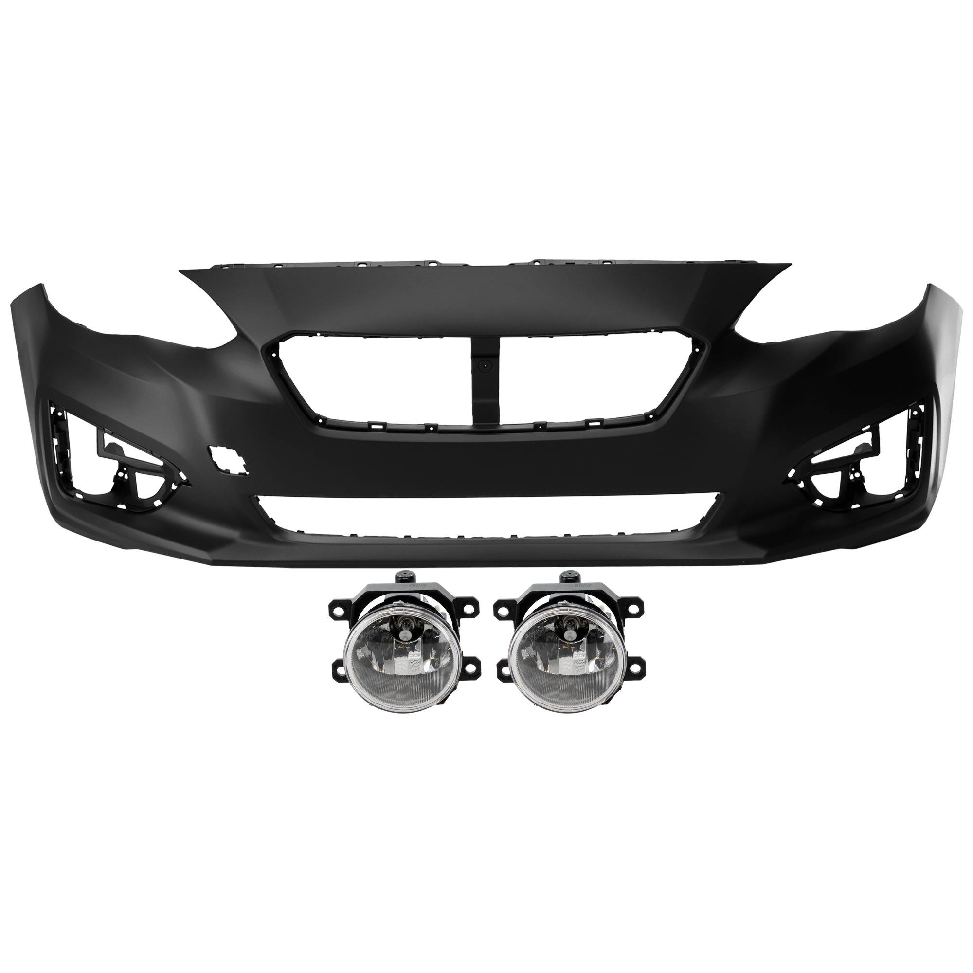 AM IMPREZA 17-19 FRONT BUMPER COVER 3 pc Kit Primed with Fog Light SKU KIT 073026 RR193 Partslink SU1000185 SU2592122C OEM 57704FL10A 84501AJ060