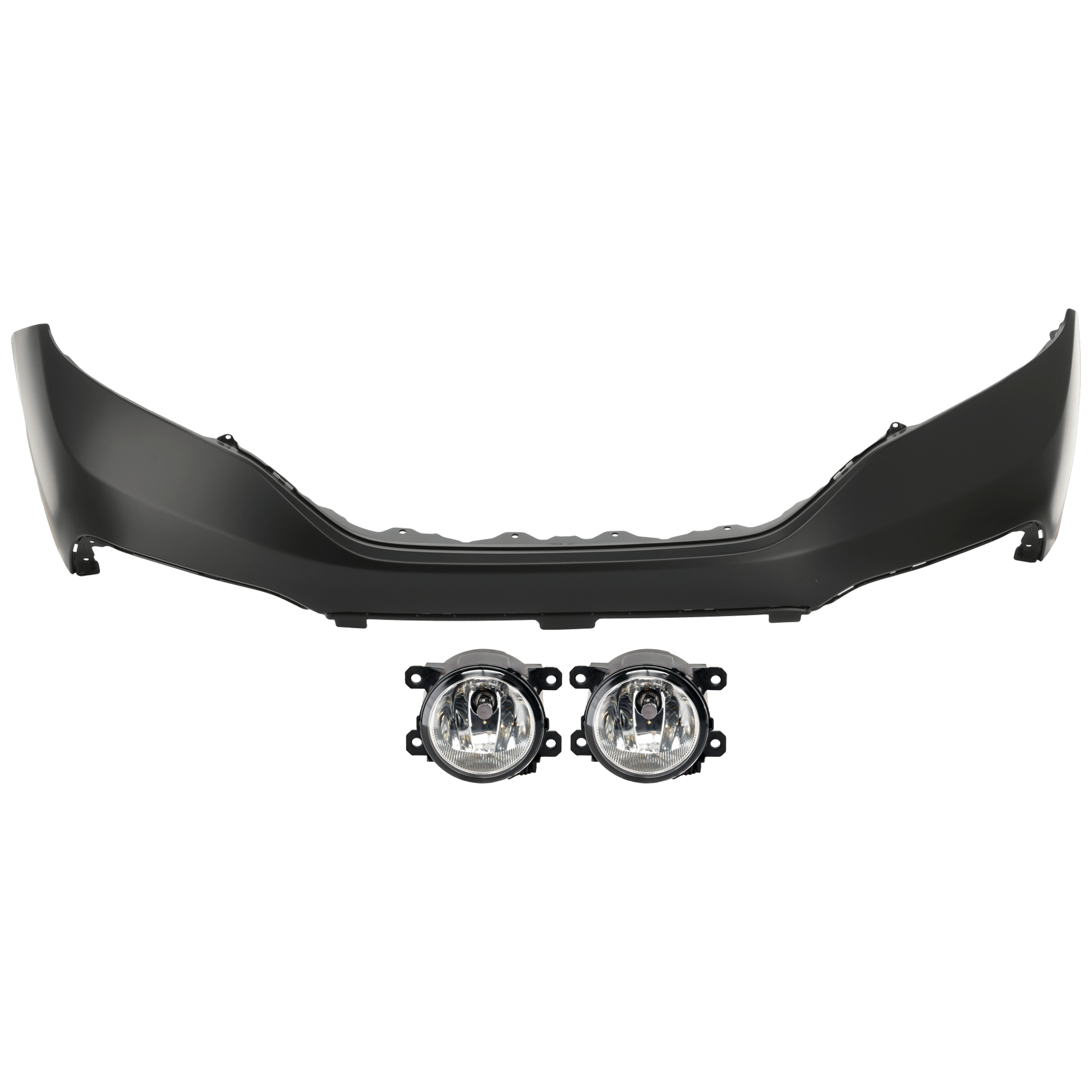 AM CR V 12-14 FRONT BUMPER COVER Upper 3 pc Kit Primed with Fog Light SKU KIT 073026 RR201 Partslink HO1014100 AC2592111 OEM 04711T0AA90ZZ 33900T0AA01