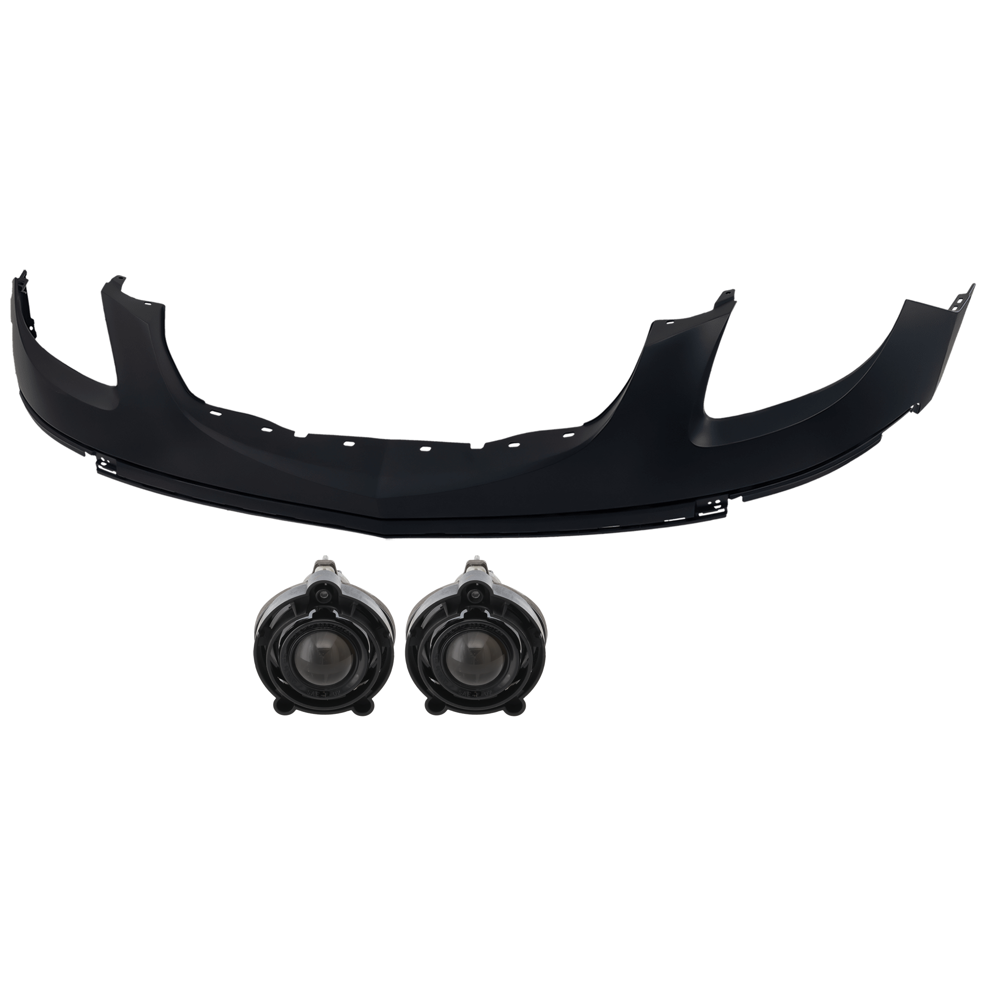 AM ENCLAVE 08-12 FRONT BUMPER COVER Upper 3 pc Kit Primed with Fog Light CAPA SKU KIT 073026 RR205 Partslink GM1000853C GM2593157C OEM 15938762-10335108