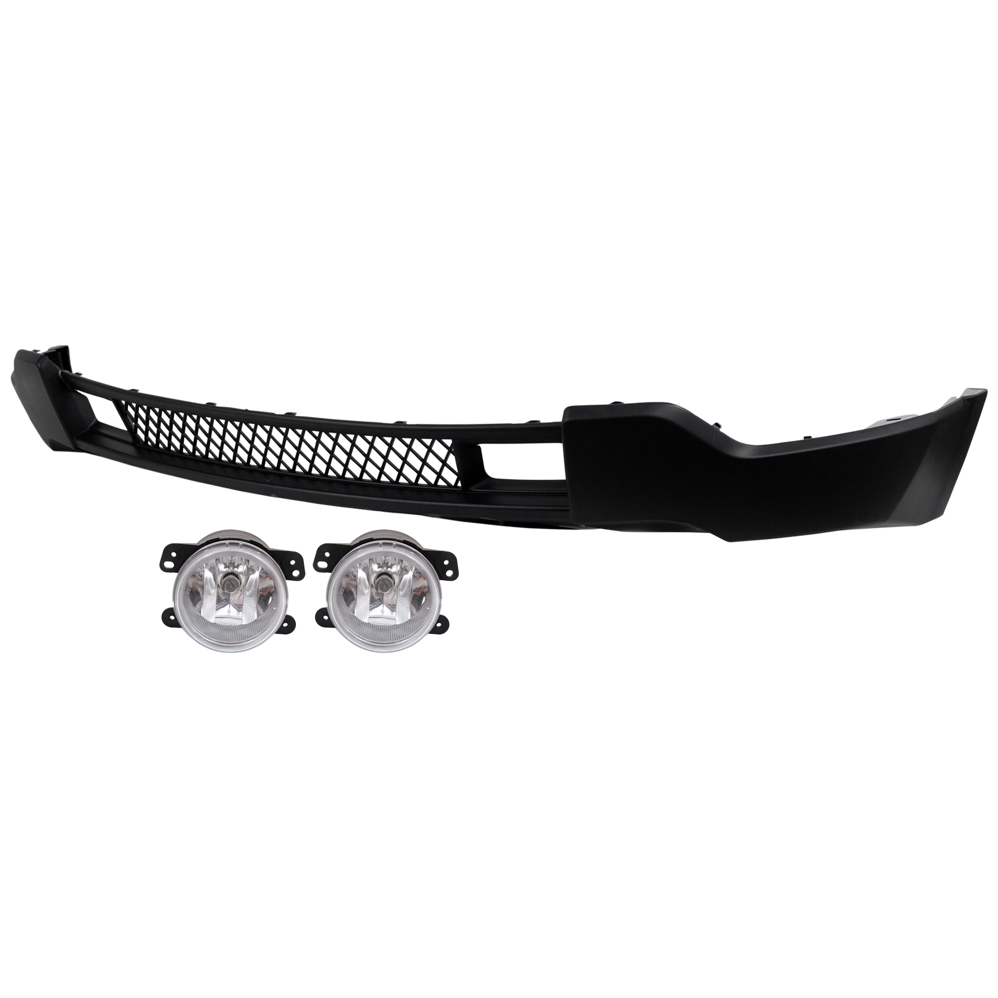 AM GRAND CHEROKEE 11-13 FRONT BUMPER COVER Lower 3 pc Kit Primed w o Adaptive Speed Ctrl w Chrome Trim Exc. SRT SRT8 Mdls with Fog Light SKU KIT 073026 RR217 OEM 68078271AB 5182026AA PFM