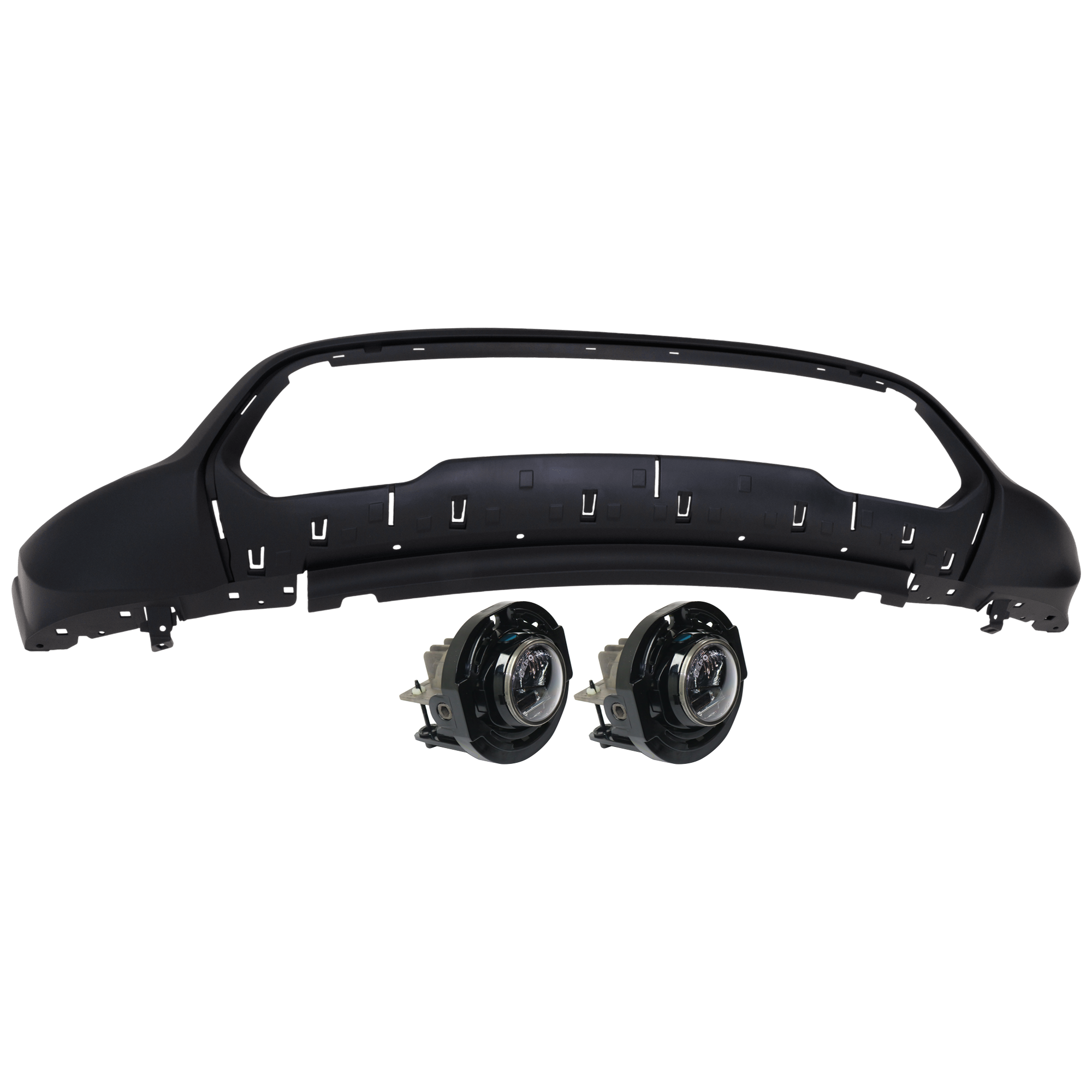 AM GRAND CHEROKEE 14-23 FRONT BUMPER COVER Lower 3 pc Kit Primed Laredo Limited Overland TrailHawk Models with Fog Light CAPA SKU KIT 073026 RR24 Partslink CH1015134C CH2592153C OEM 5XV45TZZAA 68425774AA 68228884