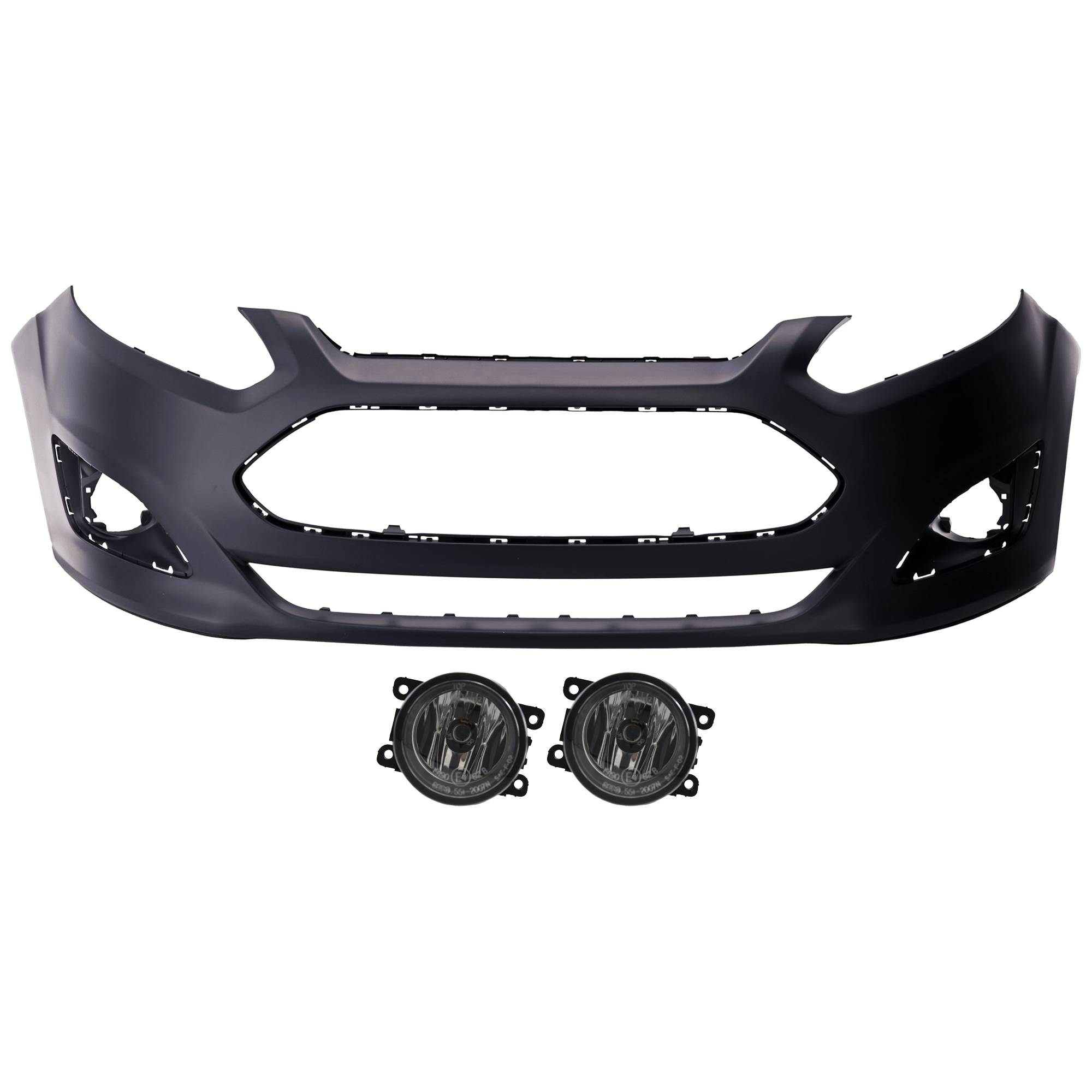 AM C MAX 13-18 FRONT BUMPER COVER 3 pc Kit Primed w o Tow Hook Hole with Fog Light CAPA SKU KIT 073026 RR39 OEM DM5Z17D957APTM RF10750058A