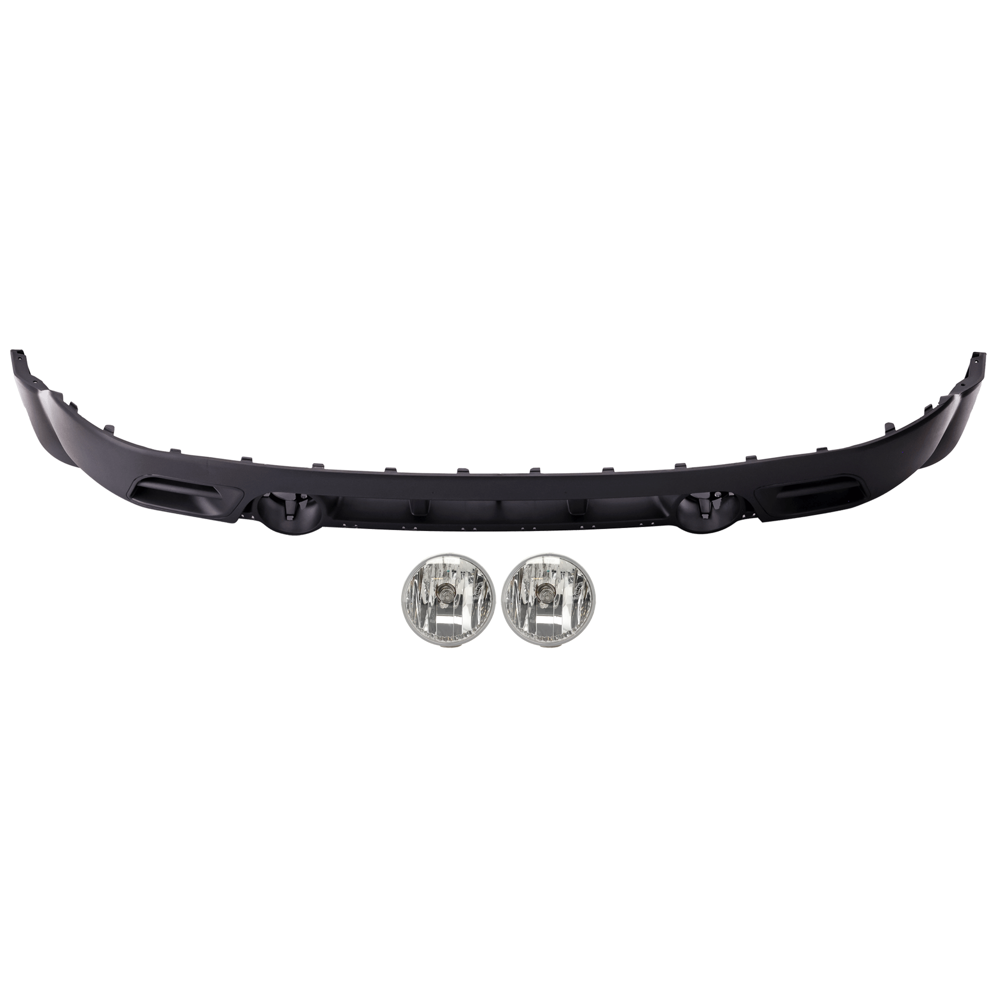 AM PATRIOT 11-17 FRONT BUMPER COVER Lower 3 pc Kit Textured w Mldg Hole for Chr Trim and Fog Lgt Holes w o Tow Hook Holes with Fog Light SKU KIT 073026 RR54 Partslink CH1015113 CH2594104 OEM 68091524AA 68081399AB