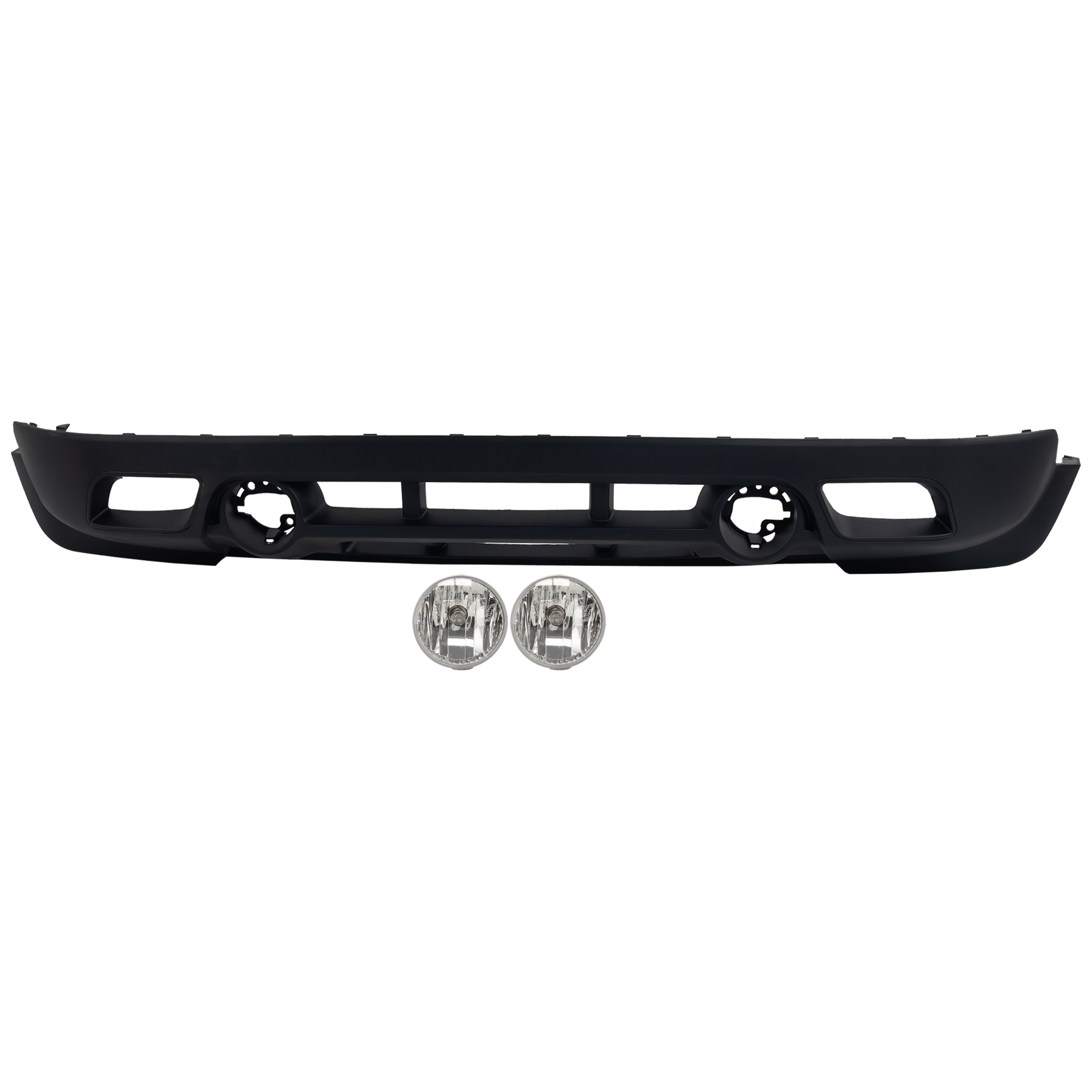 AM PATRIOT 11-17 FRONT BUMPER COVER Lower 3 pc Kit Textured w o Mldg Hole for Chr Trim w Tow Hook Holes with Fog Light SKU KIT 073026 RR56 Partslink CH1015110 CH2594104 OEM 68091522AA 68081399AB