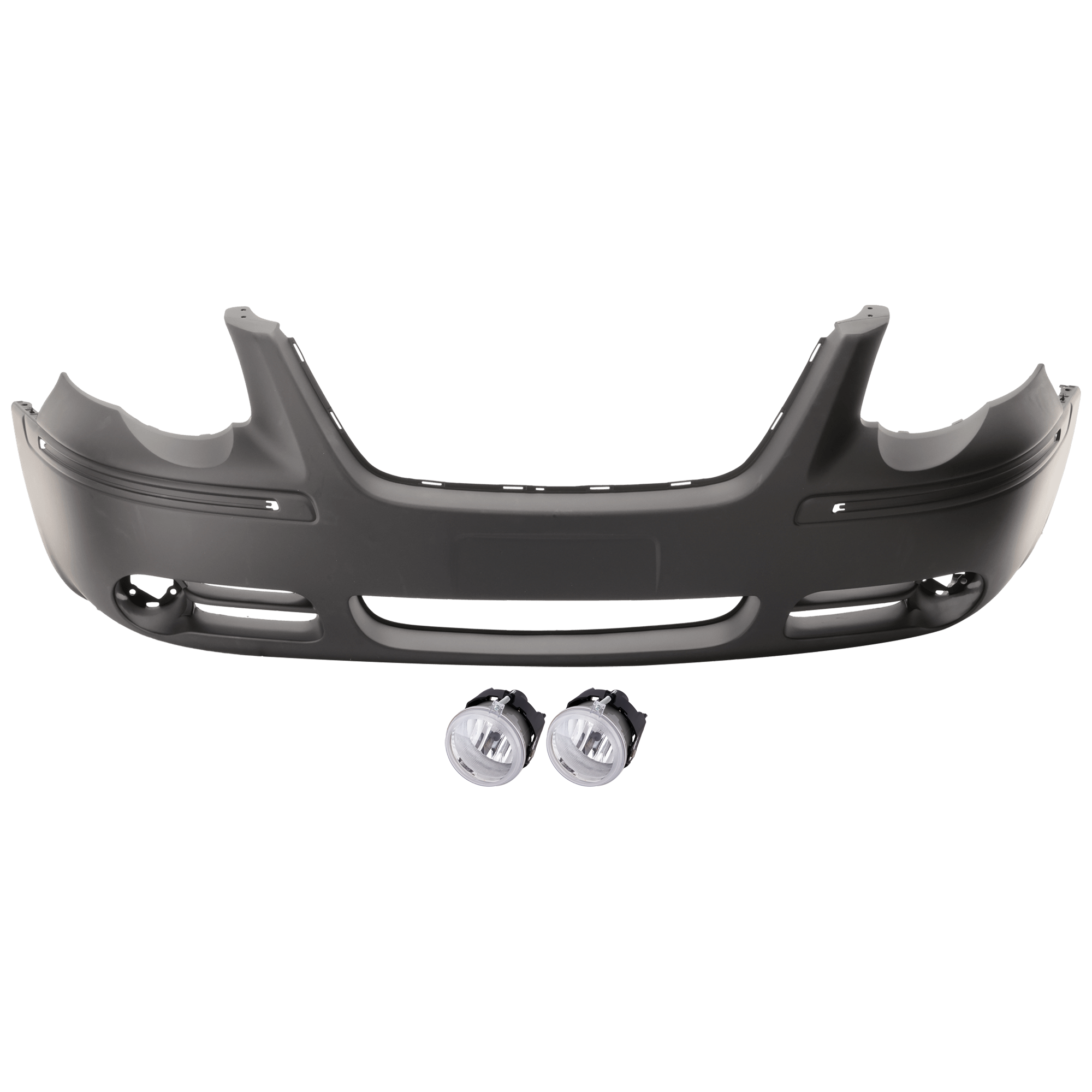 AM TOWN AND COUNTRY 05-07 FRONT BUMPER COVER 3 pc Kit Primed 119 in. WB w Fog Light Holes with Fog Light SKU KIT 073026 RR61 Partslink CH1000433 CH2592137 OEM 5139121AA 4805857AB