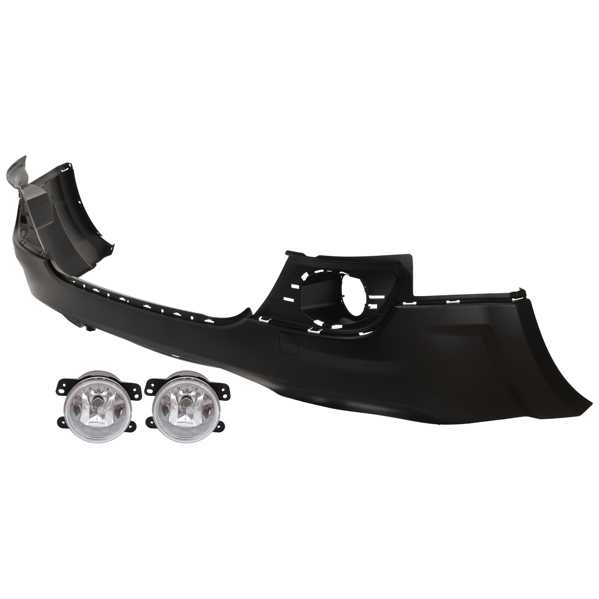AM JOURNEY 14-20 FRONT BUMPER COVER Upper 3 pc Kit Primed w Fascia w o Headlight Washer Hole Type 1 with Fog Light SKU KIT 073026 RR79 OEM 5QZ97TZZAC 5182026AA PFM
