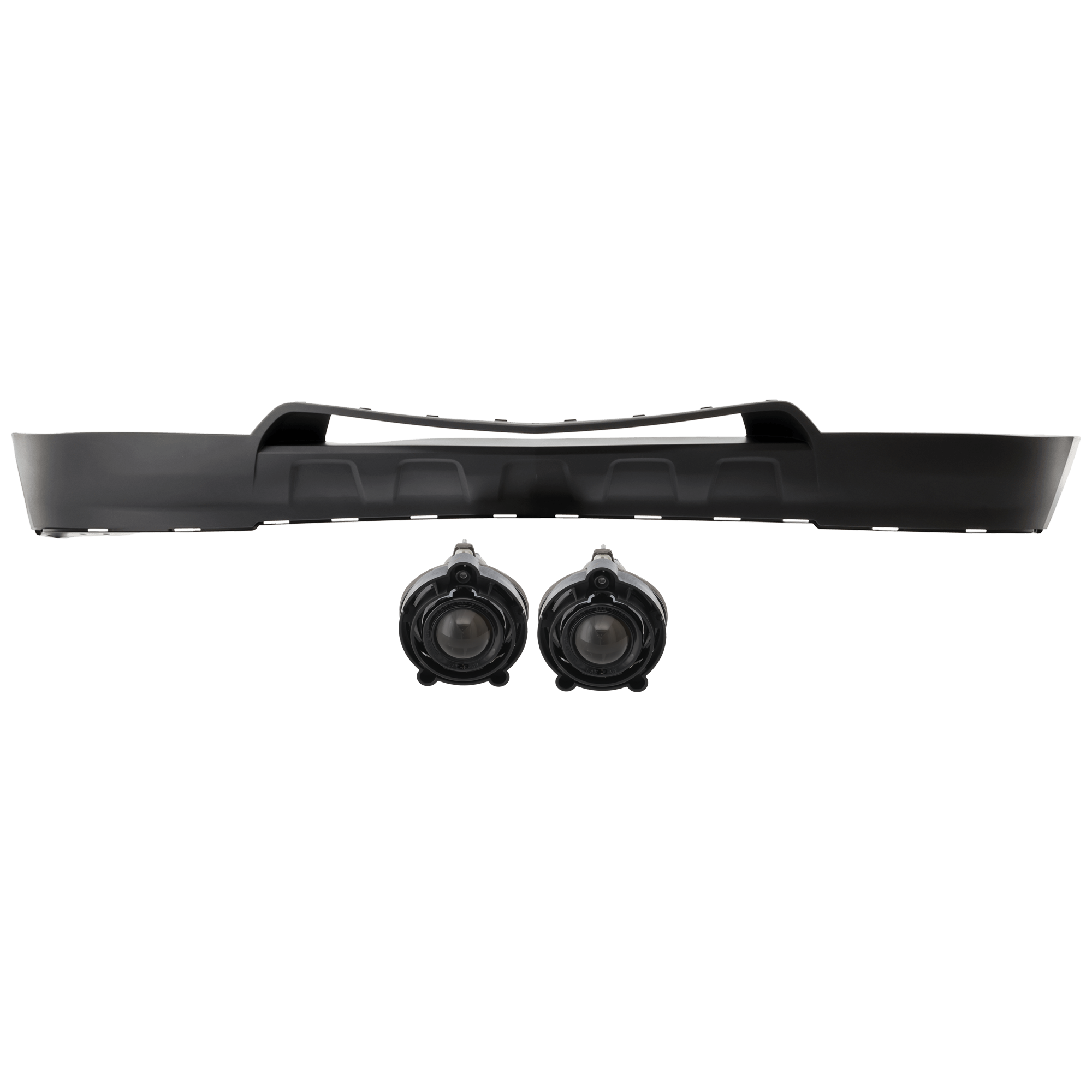 AM EQUINOX 12-15 FRONT BUMPER COVER Lower Fascia 3 pc Kit Textured LS LT Models w o Chrome Pkg. with Fog Light CAPA SKU KIT 073026 RR81 Partslink GM1015111C GM2593157C OEM 20849307-10335108