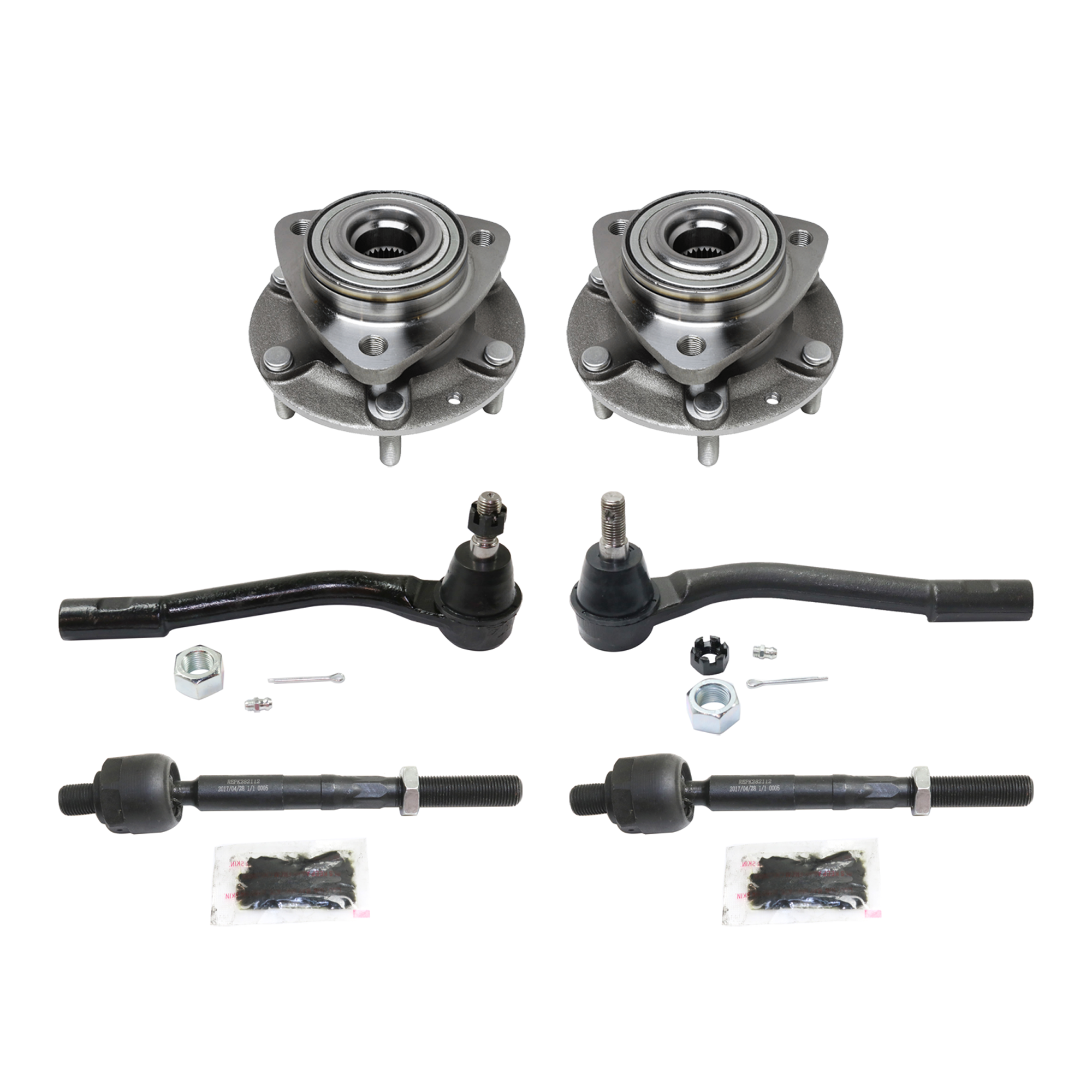 AM SEDONA 06-14 ENTOURAGE 07-09 FRONT SUSPENSION KIT RH AND LH 6 pc kit with Tie Rod End and Wheel Hub SKU KIT 073124-05 OEM 568204D101-568204D001-577244D0