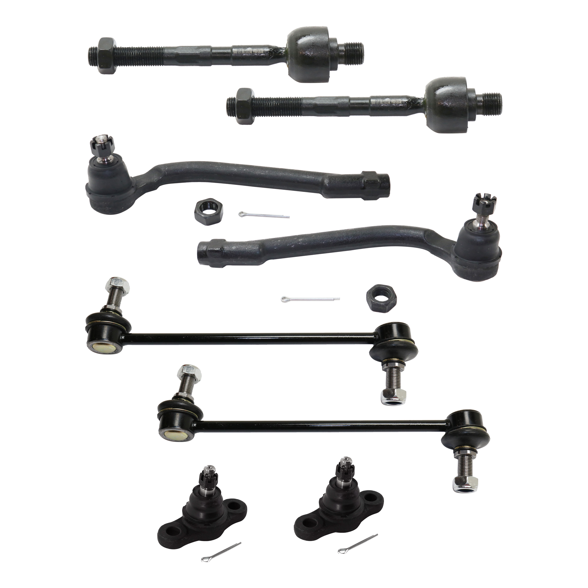 AM ELANTRA 07-08 FRONT SUSPENSION KIT 8 pc Kit with Tie Rod End Sway Bar Link and Ball Joint SKU KIT 073124-11 OEM 18425-5451553-46G20553A 548302