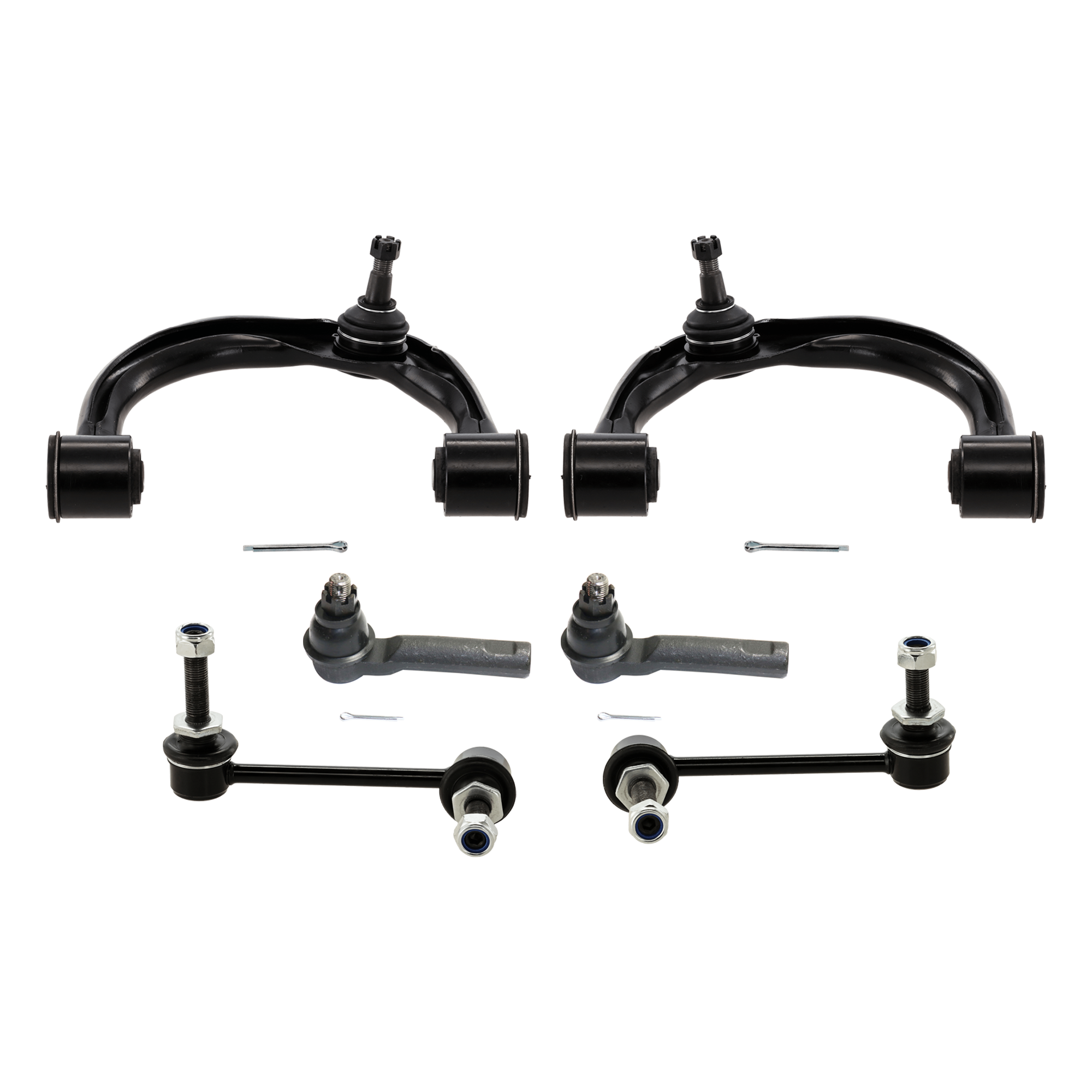 AM 4RUNNER 10-19 FJ CRUISER 10-14 FRONT SUSPENSION KIT RH AND LH 8 pc Kit with Control Arm Tie Rod End Sway Bar Link and Ball Joint SKU KIT 073124-18 OEM 2601747-5001153-104500018-4861