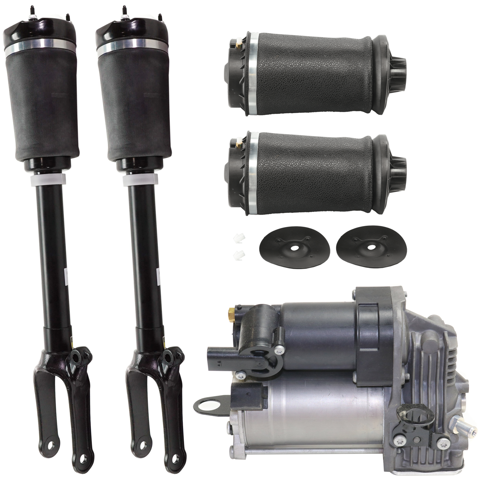AM ML CLASS 05-15 GL CLASS 07-16 REAR SUSPENSION KIT 5 pc kit Air Spring and Air Suspension Compressor SKU KIT 073124-32 OEM 1643200225-1643200425-16432006