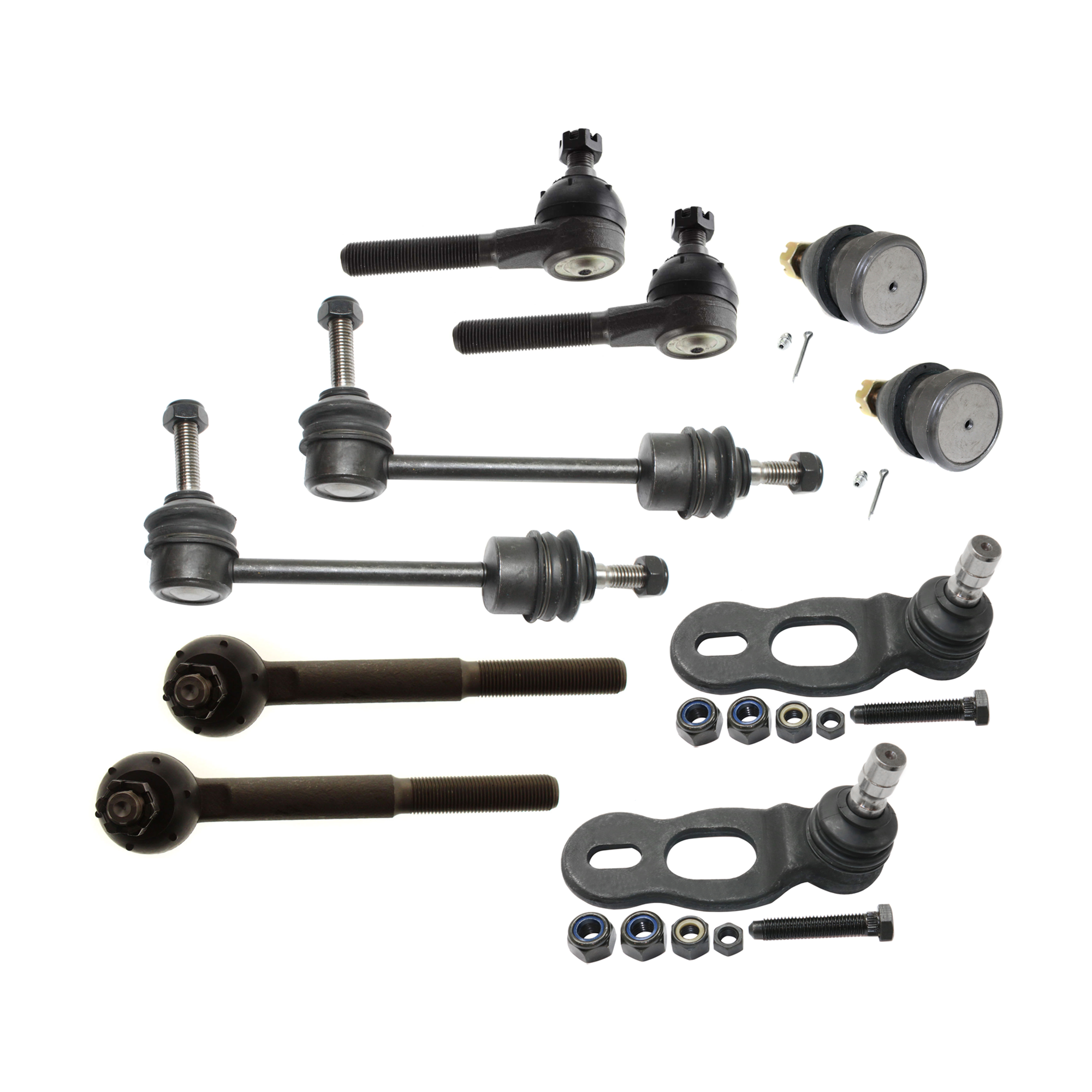 AM CROWN VICTORIA 95-02 FRONT SUSPENSION KIT 10 pc Kit with Ball Joint Sway Bar Link and Tie Rod End SKU KIT 073124-40 OEM 104226-5051223-2601463OS 2W7Z3
