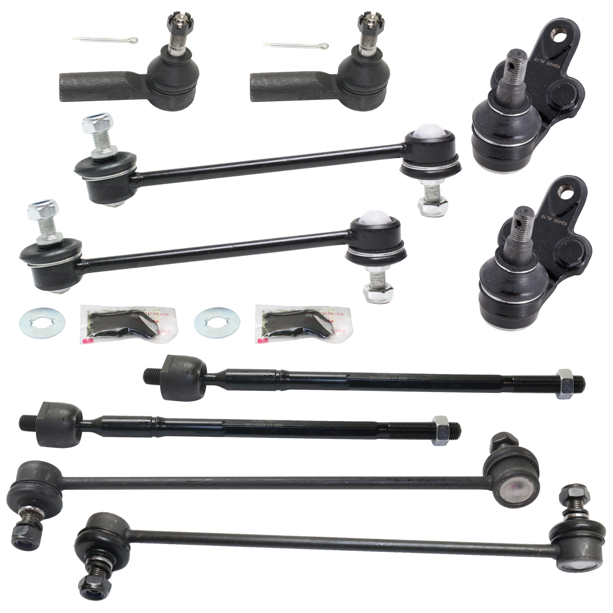 AM ES300-92-01 AVALON 95-04 FRONT AND REAR SUSPENSION KIT 10 pc kit w Ball Joint Sway Bar Link and Tie Rod End SKU KIT 073124-47 OEM 104218-256025-1014286-2601389