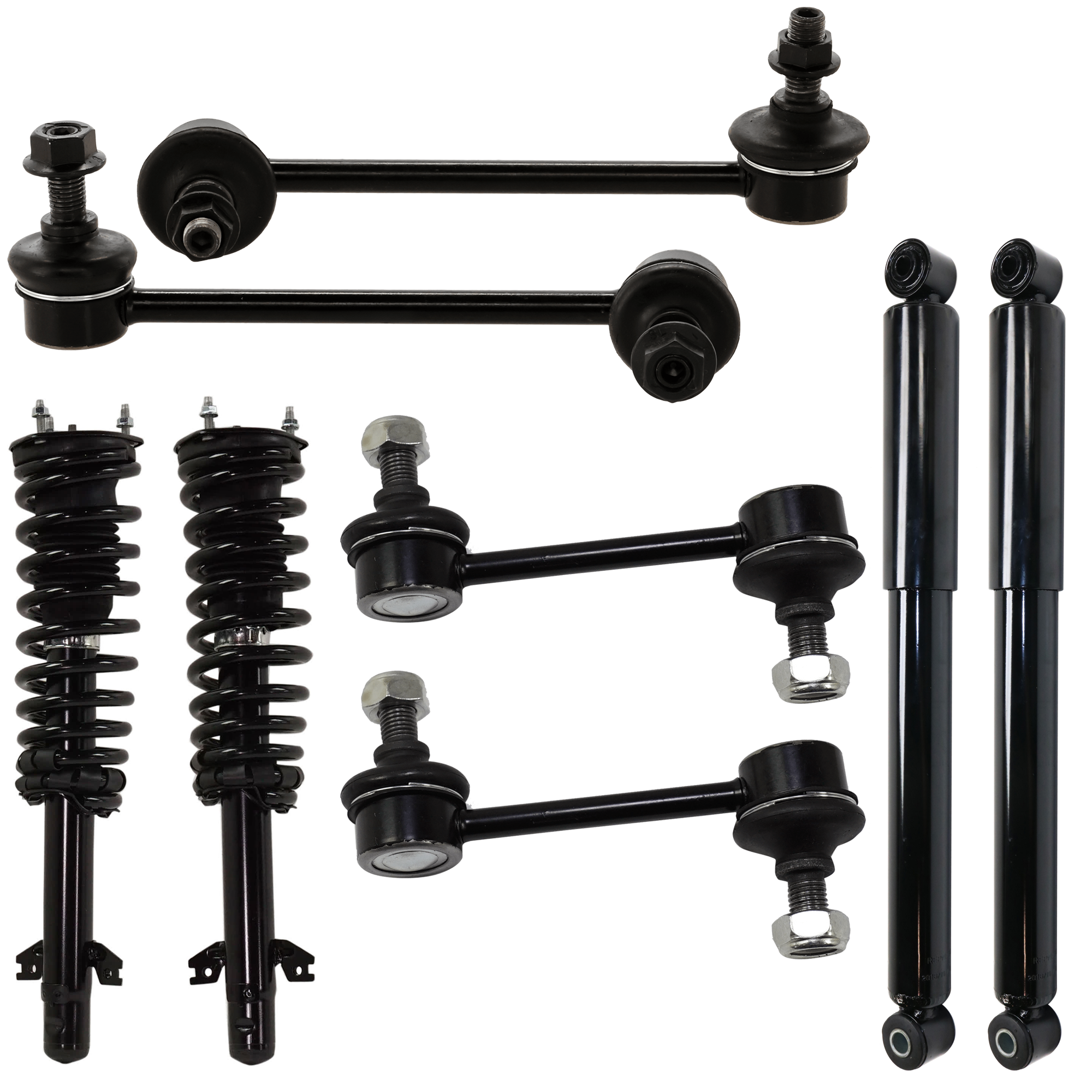 AM MAZDA 6-09-13 FRONT AND REAR SUSPENSION KIT 8 pc kit with Sway Bar Link SKU KIT 073124-48 OEM GS3L28700D GS4H28700D 11986-17
