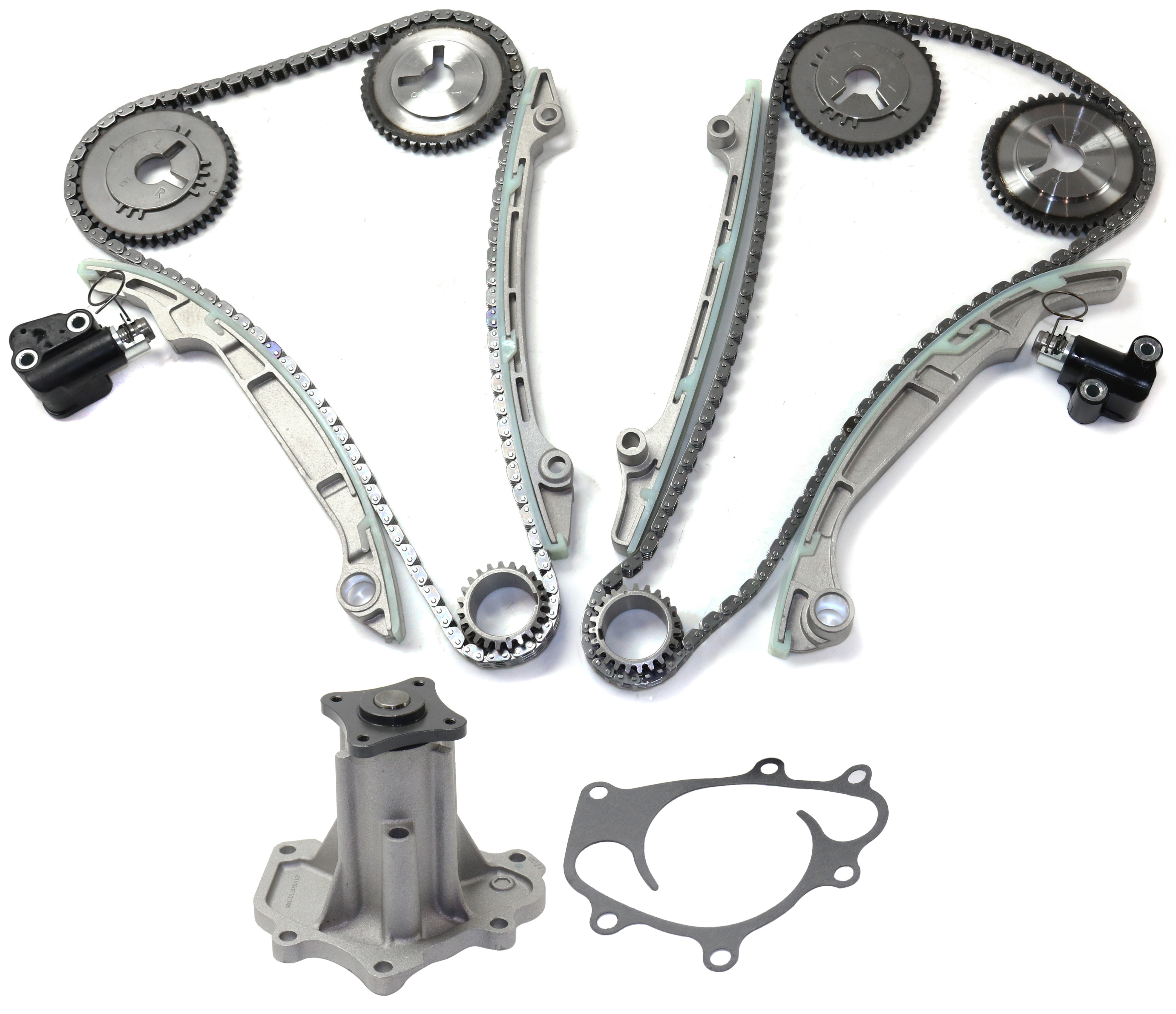 AM QX56-04-10 NV2500 NV3500-12-16 TIMING CHAIN KIT 2 pc Kit with Timing Chain Kit and Water Pump SKU KIT 080117-04 OEM 210107S000