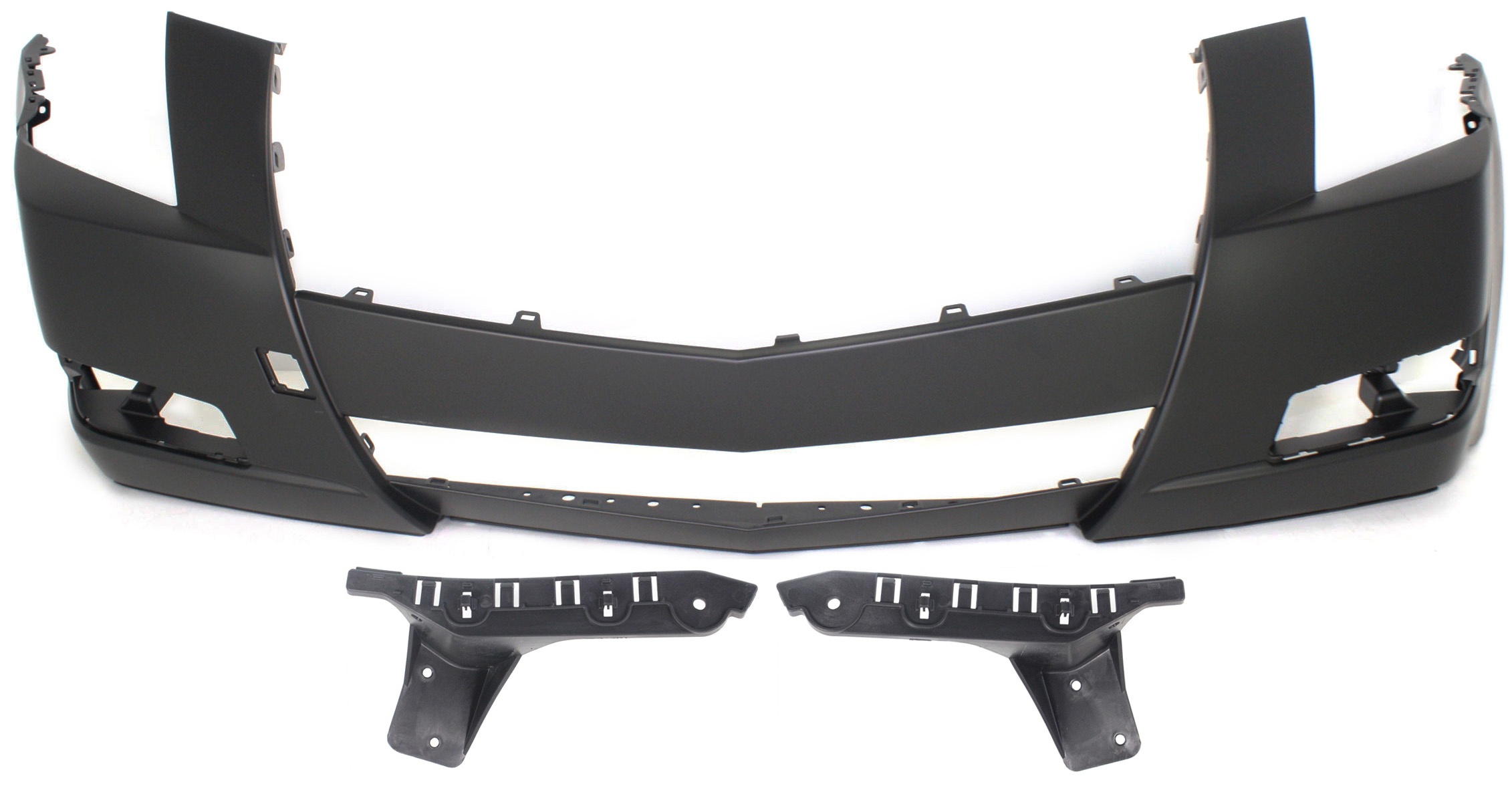 AM CTS 08-14 FRONT BUMPER COVER Primed 3 pc Kit Primed with Bumper Brackets SKU KIT 080117-113 Partslink GM1000855 GM1042112 GM1043112 OEM 25793663-20831753-20831754