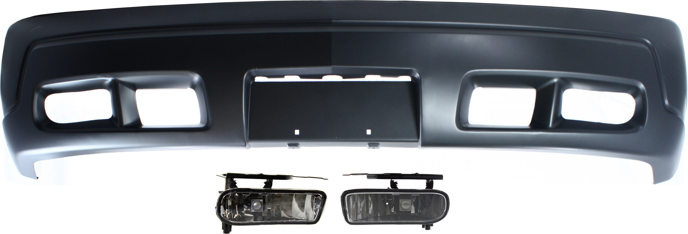 AM ESCALADE 02-06 FRONT BUMPER COVER 3 pc Kit with Fog Lights SKU KIT 080117-138 Partslink GM1000636 GM2592138 GM2593138 OEM 88937206-15252038-15252039
