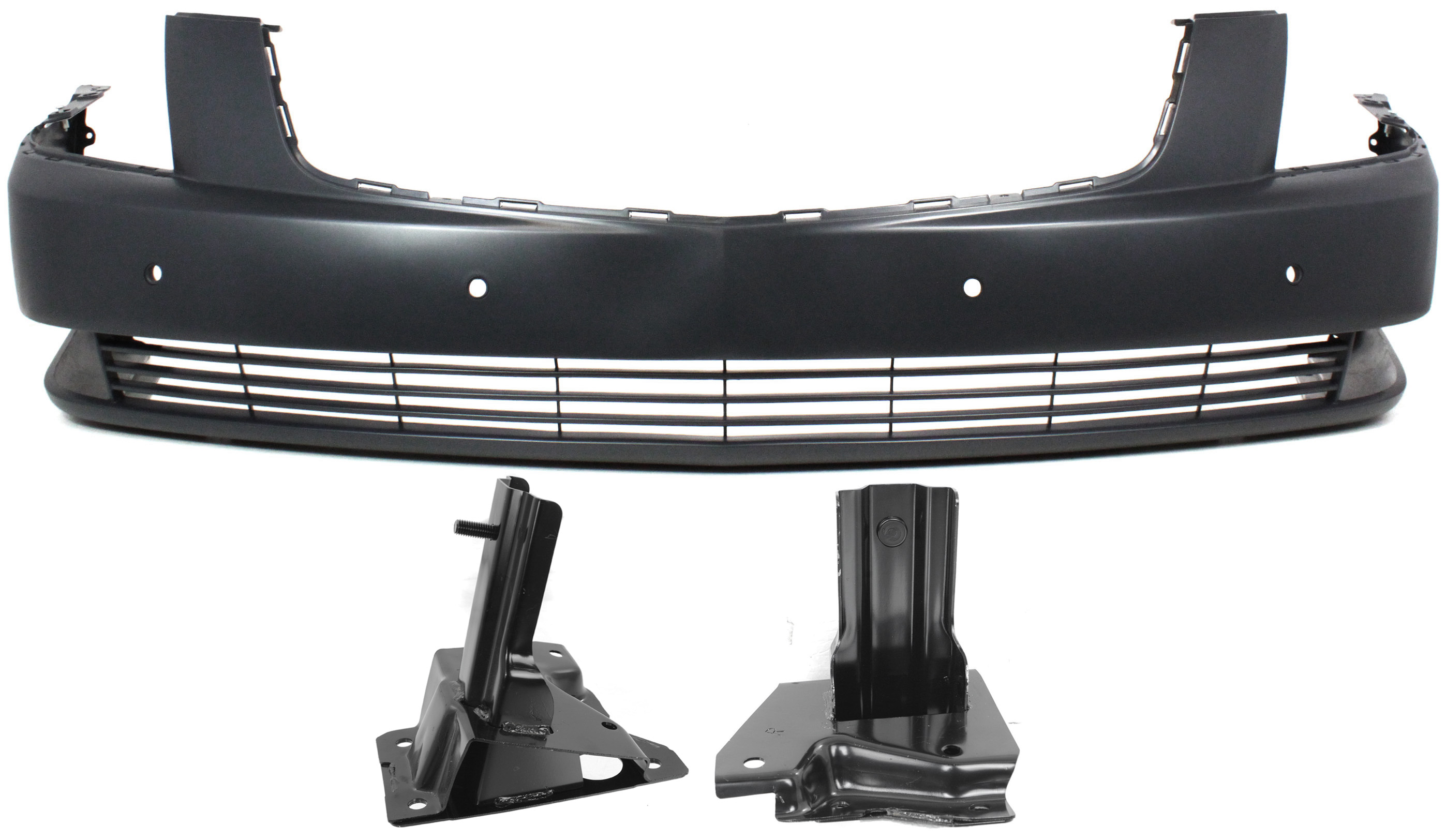 AM DTS 06-11 FRONT BUMPER COVER 3 pc Kit with Bumper Brackets SKU KIT 080117-143 Partslink GM1000813 GM1066187 GM1067187 OEM 15213402-20823614-15282669-152