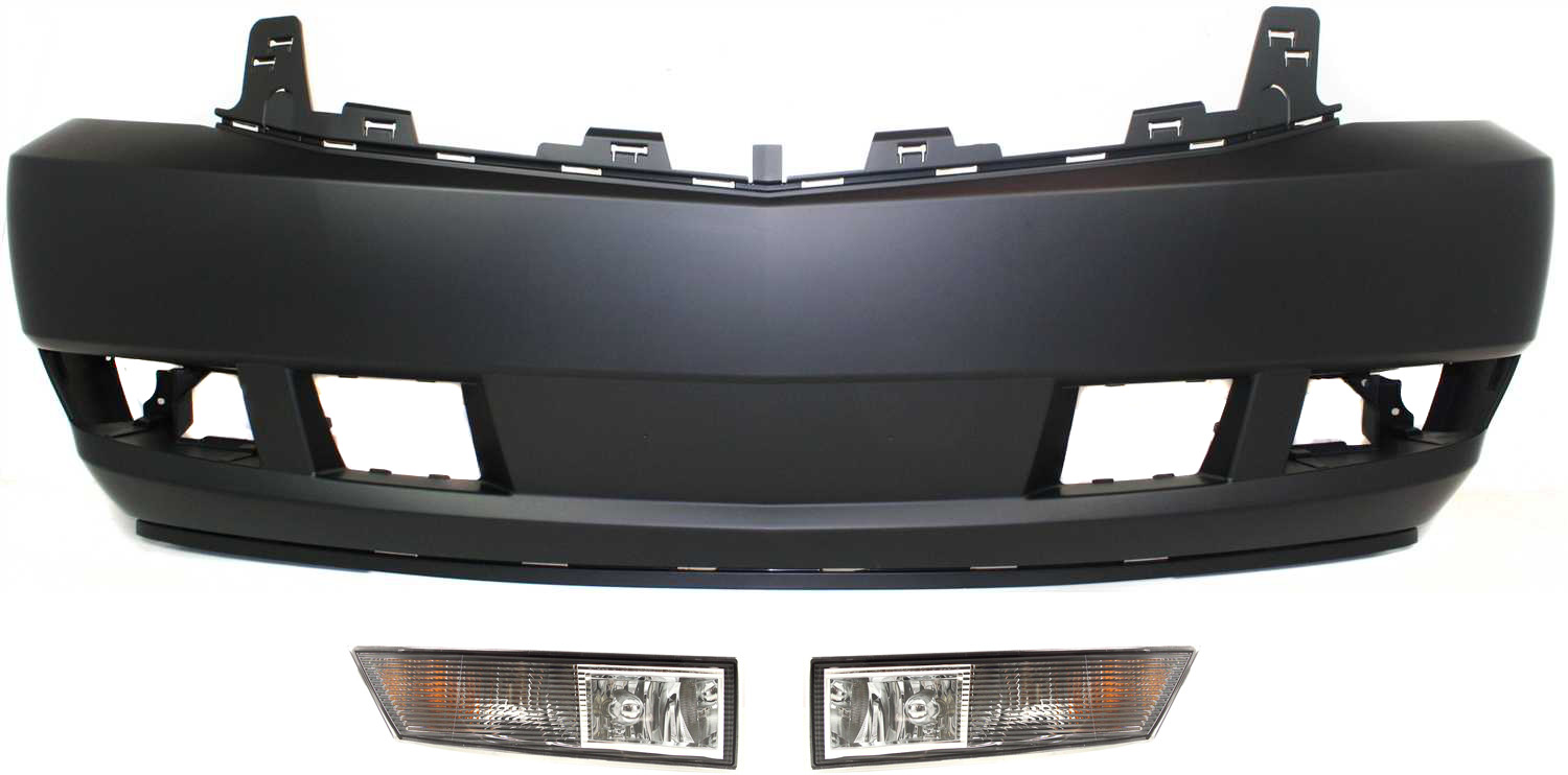 AM ESCALADE 07-14 FRONT BUMPER COVER 3 pc Kit with Fog Lights SKU KIT 080117-145 Partslink GM1000816 GM2592163 GM2593163 OEM 25814554-10383562-10383563