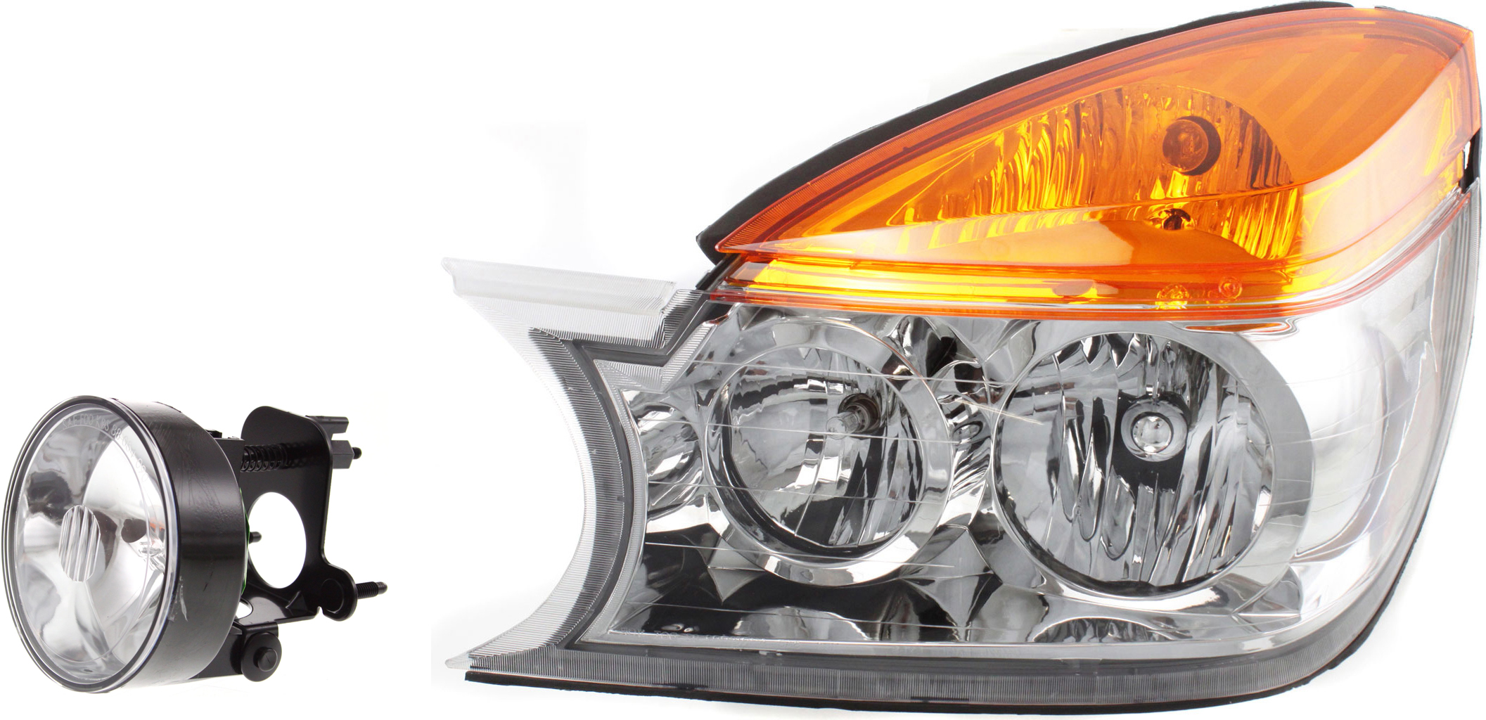 AM RENDEZVOUS 02-03 HEAD LAMP LH Assembly Halogen 2 pc Kit with Fog Light SKU KIT 080117-83 Partslink GM2502226 GM2592146 OEM 12335569-10353349