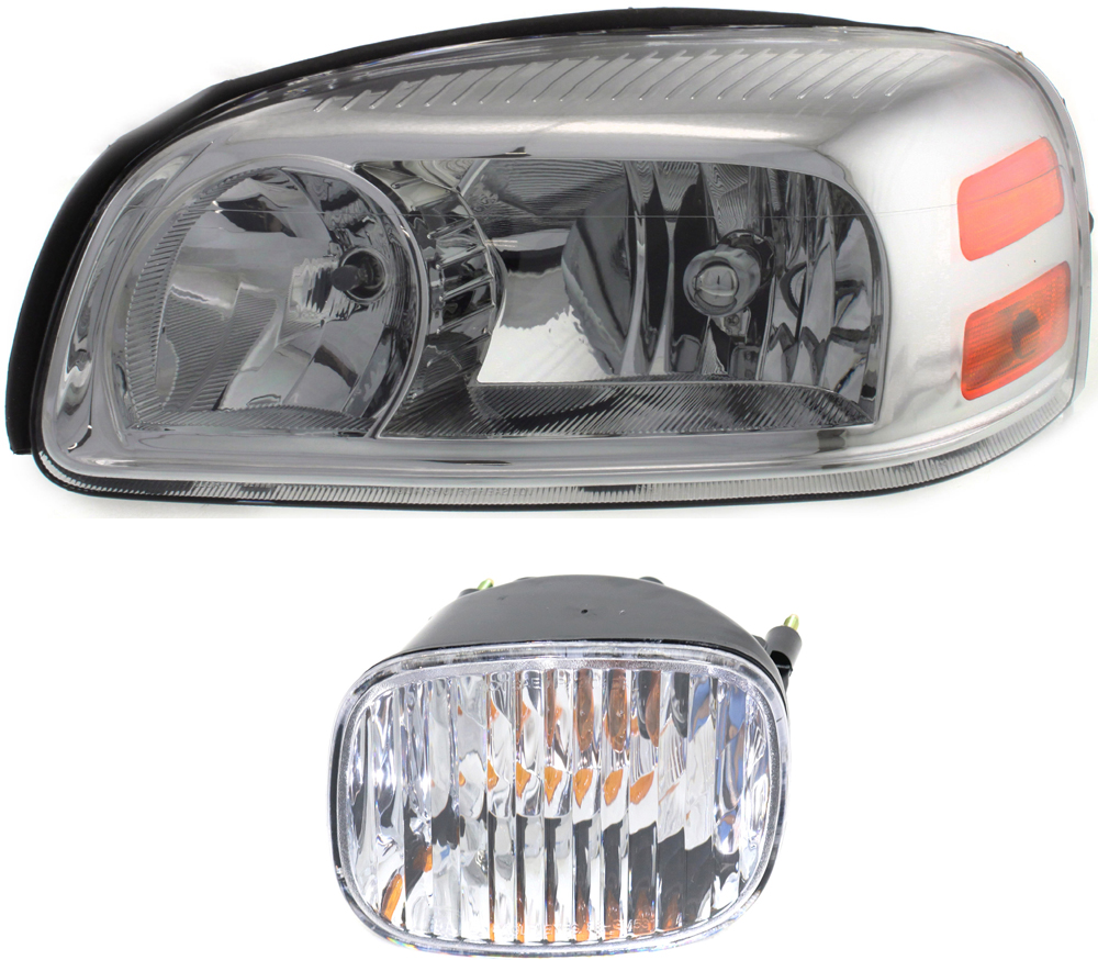 AM MONTANA UPLANDER 05-09 HEAD LAMP LH Assembly Halogen 2 pc Kit with Turn Signal Light SKU KIT 080117-88 Partslink GM2502256 GM2562100 OEM 25891660-15794332