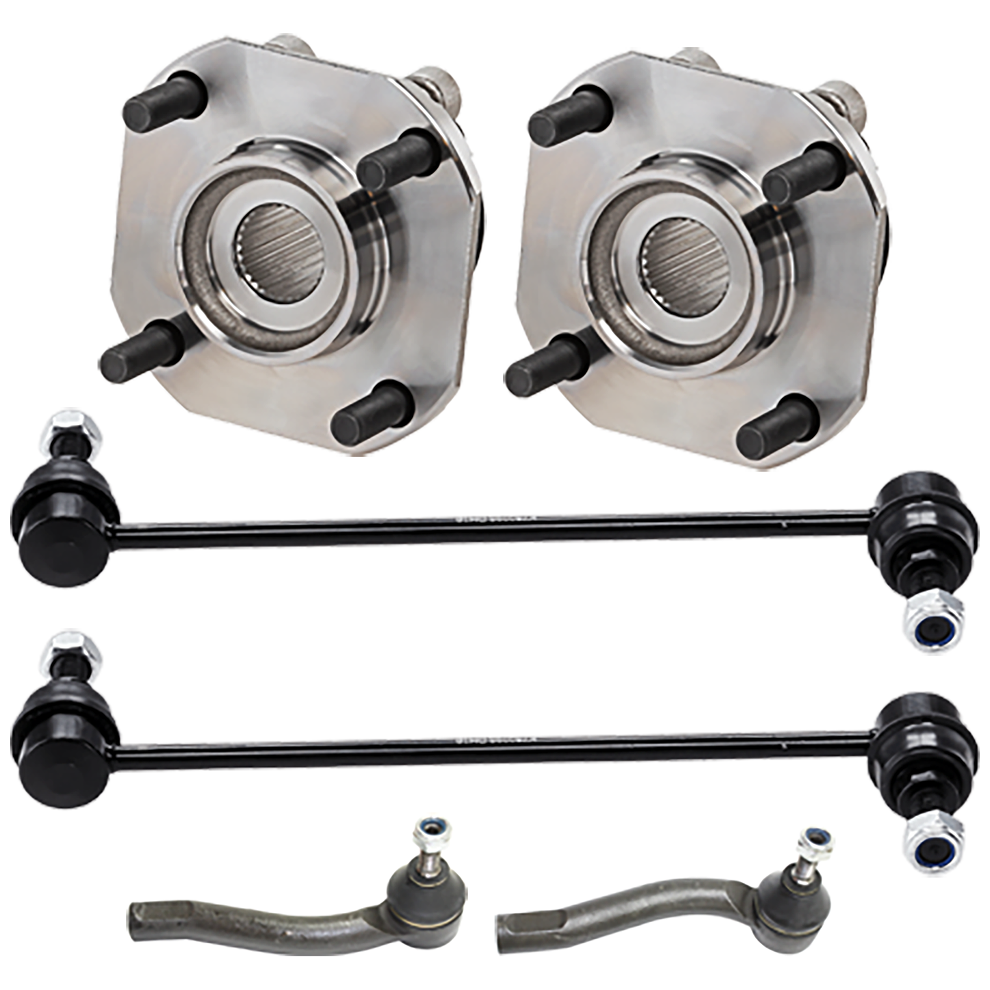 AM SENTRA 07-12 FRONT SUSPENSION KIT 6 pc Kit with Tie Rod End Wheel Hub and Sway Bar Link SKU KIT 080124-07 OEM 54618ET00A D8520ET00A D8640ET0