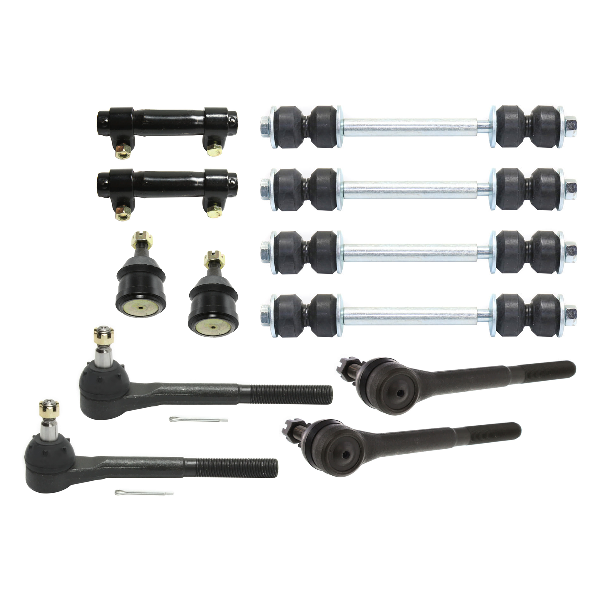 AM EXPRESS 1500-2500-3500-96-02 FRONT SUSPENSION KIT 12 pc Kit with Tie Rod End Ball Joint Sway Bar Link and Tie Rod Adjusting Sleeve SKU KIT 080124-18 OEM 104101-2601312-5051134-1561