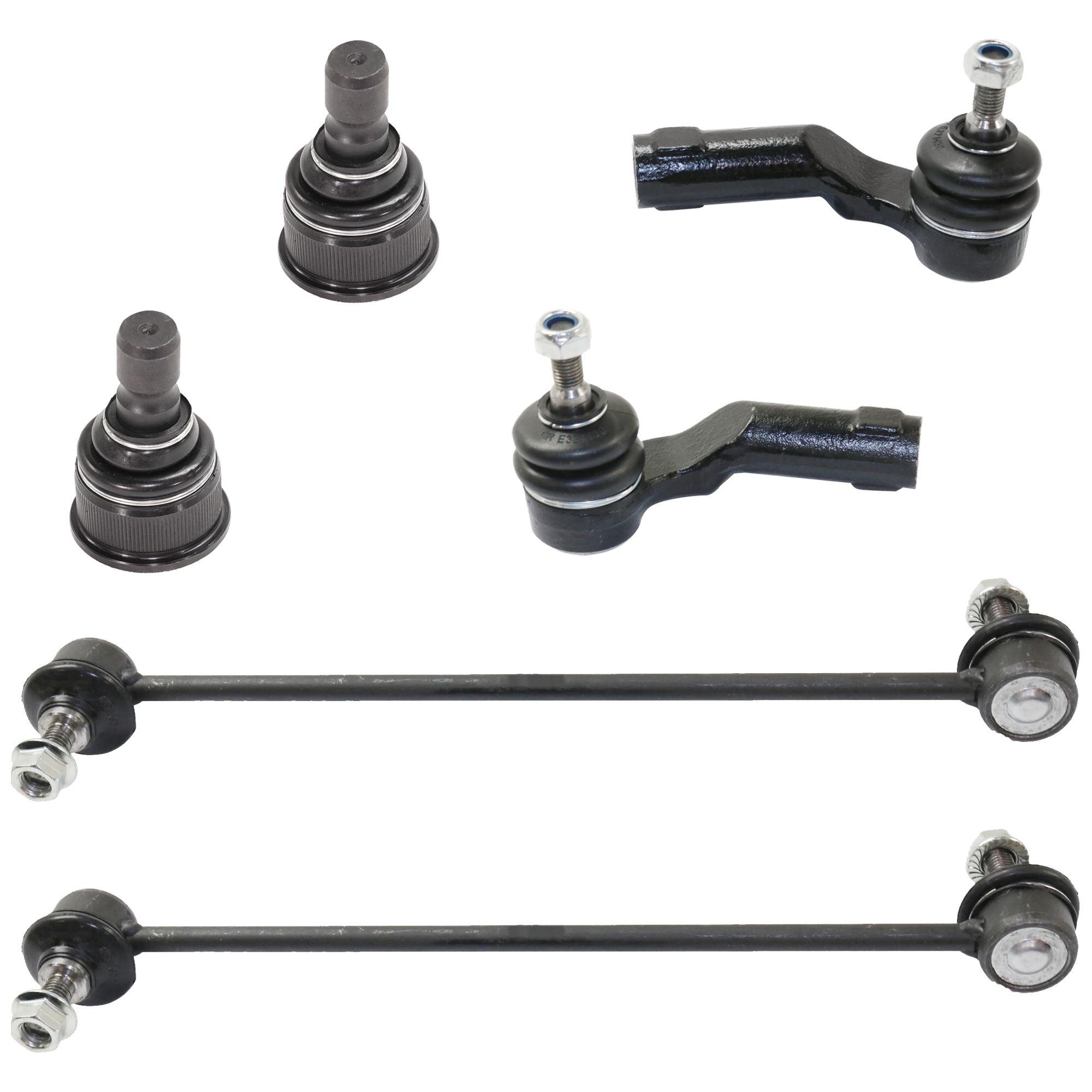 AM MAZDA 3-04-13 MAZDA 5-06-17 FRONT SUSPENSION KIT 6 pc Kit with Ball Joint Sway Bar Link and Tie Rod End SKU KIT 080124-42 Partslink MA4520100 MA4521100 OEM TC5780-45D10001-5051391-610450