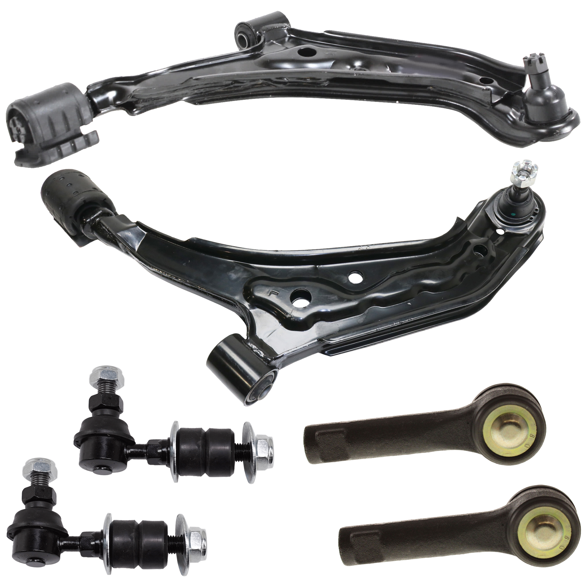 AM SENTRA 86-06 FRONT SUSPENSION KIT 6 pc Kit with Control Arm Sway Bar Link and Tie Rod End SKU KIT 080124-48 OEM 545000M010-545000M060-545004