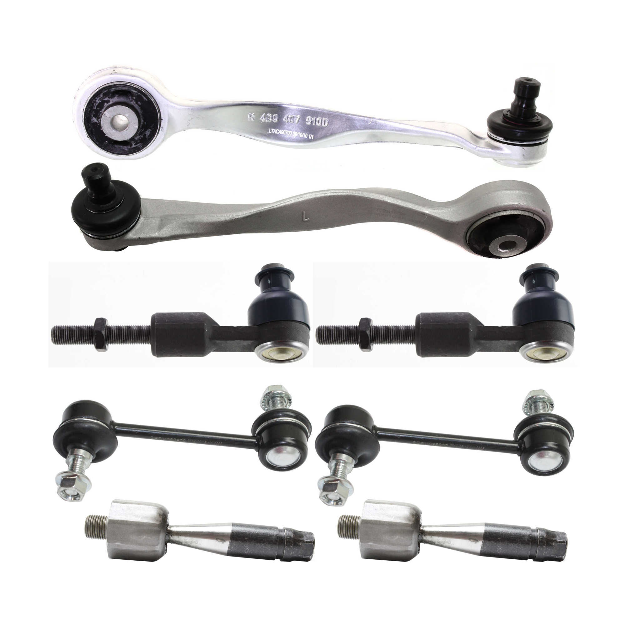 AM A8 QUATTRO 97-03 FRONT SUSPENSION KIT 8 pc kit w Control Arm Sway Bar Link and Tie Rod End SKU KIT 080124-53 OEM 8E0407509A 8E0407510A 8E040751